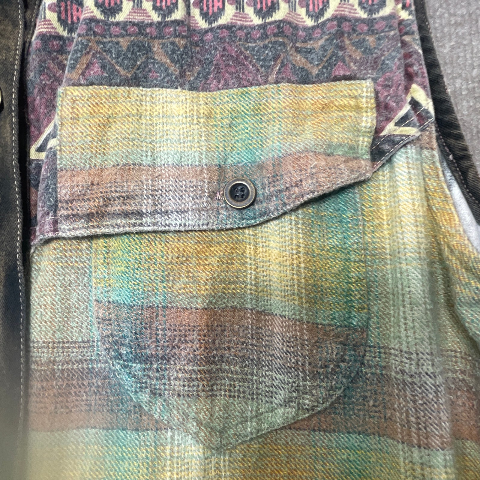 Arrived Vest Womens M Western Aztec Tribal Patchwork Boho Festival Grunge Hippie
