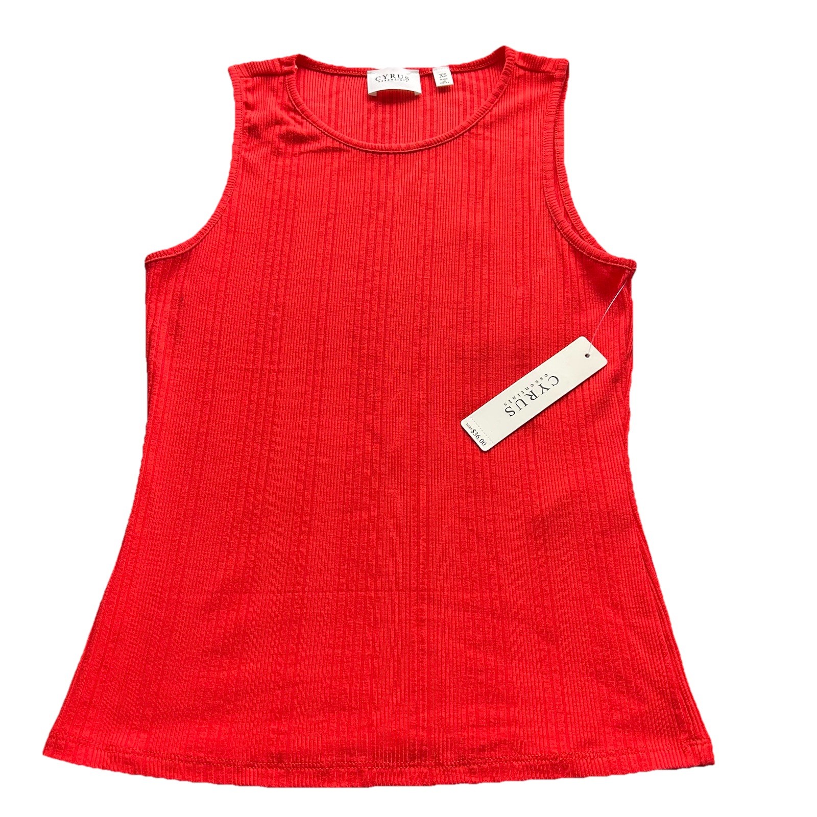 Cyrus Essentials Sleeveless Top Shirt Tank Women XS Red NWT K632322 New Tags