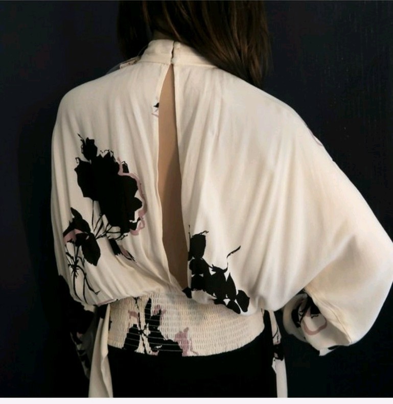 Free People Say You Love Me Floral Print Keyhole Top Size S