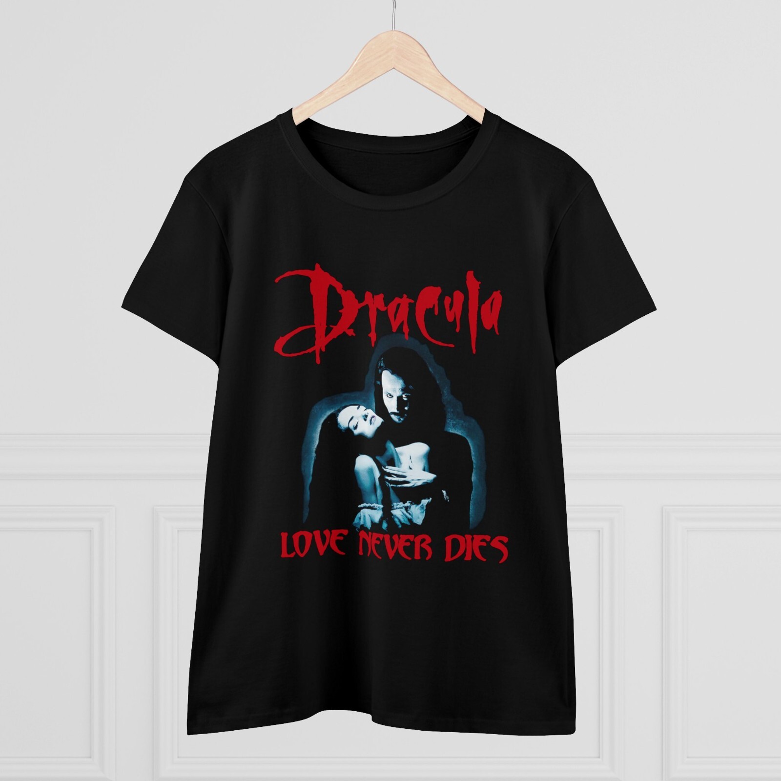 Dracula Bram Stoker Love Never Dies Vampire movie Shirt, Women’s Cotton Tee