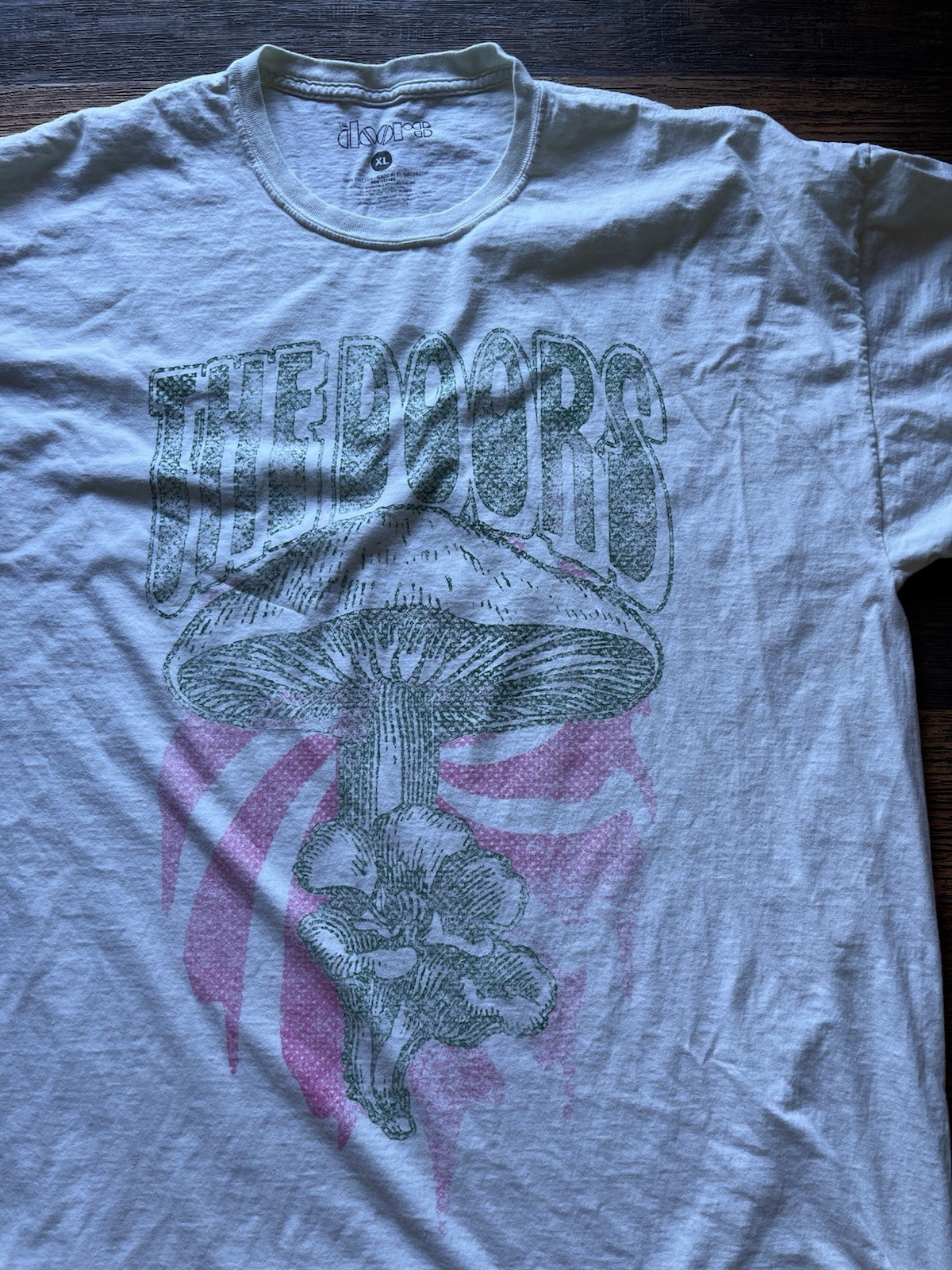 Men’s The DOORS T-Shirt White Spell-Out XL 60s Rock OVERSIZE Morrison Whiskey