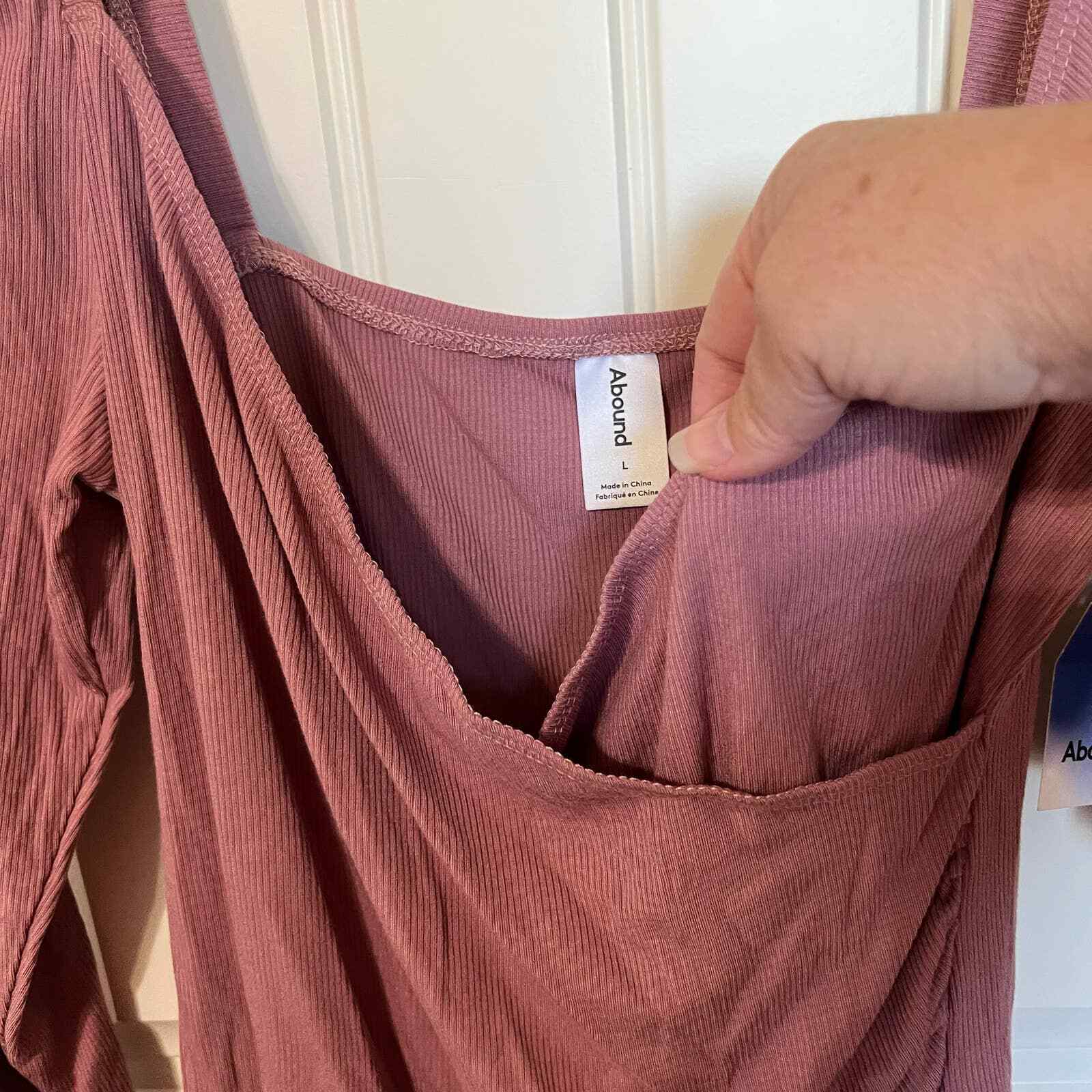 Abound Womens Top Pink Long Sleeve Faux Wrap size Large