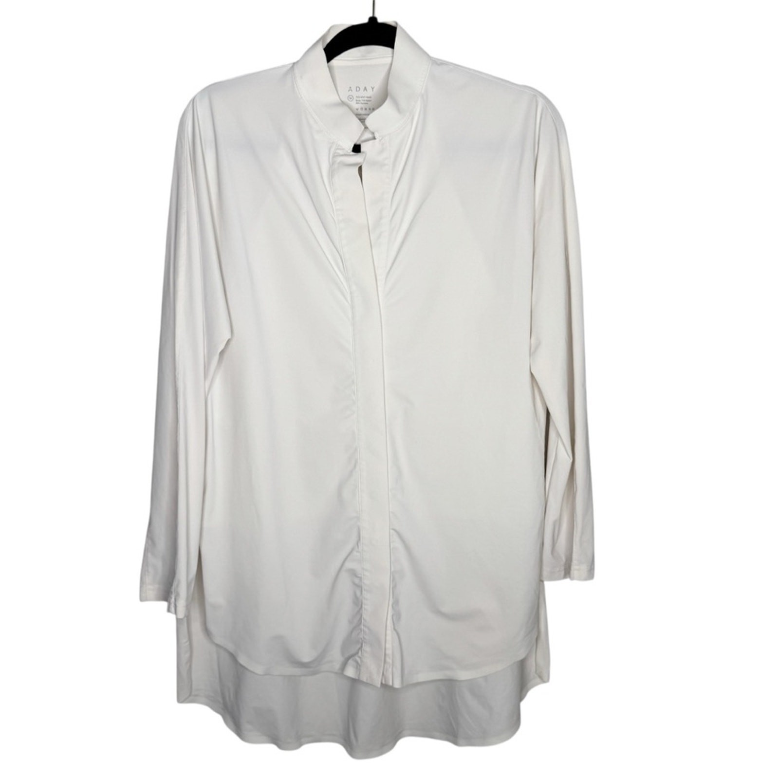 Aday M Something Borrowed white tailored button up tunic shirt women’s