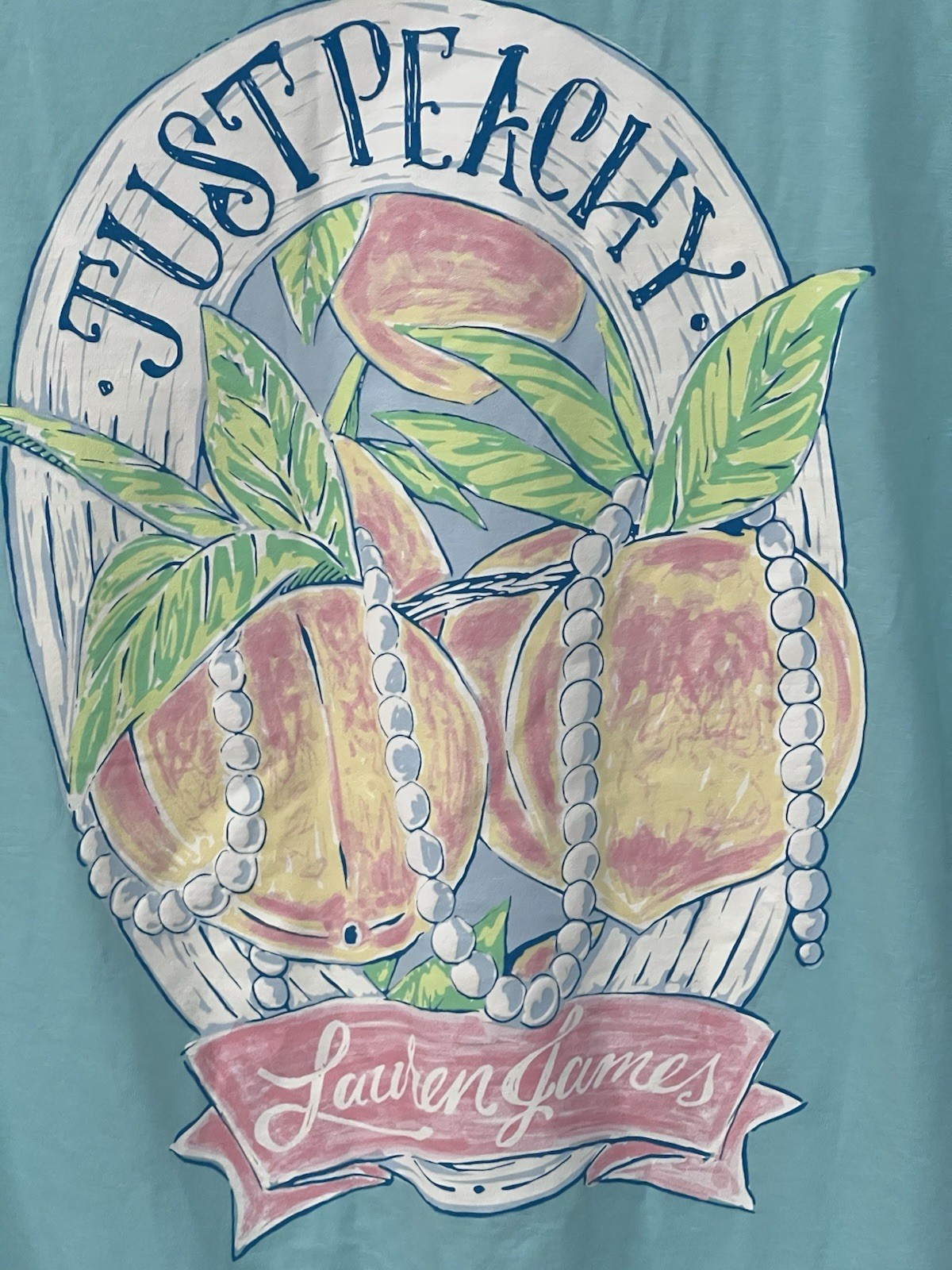 LAUREN JAMES PREPPY SHORT SLEEVE T-SHIRT Just Peachy Blue XL NEW