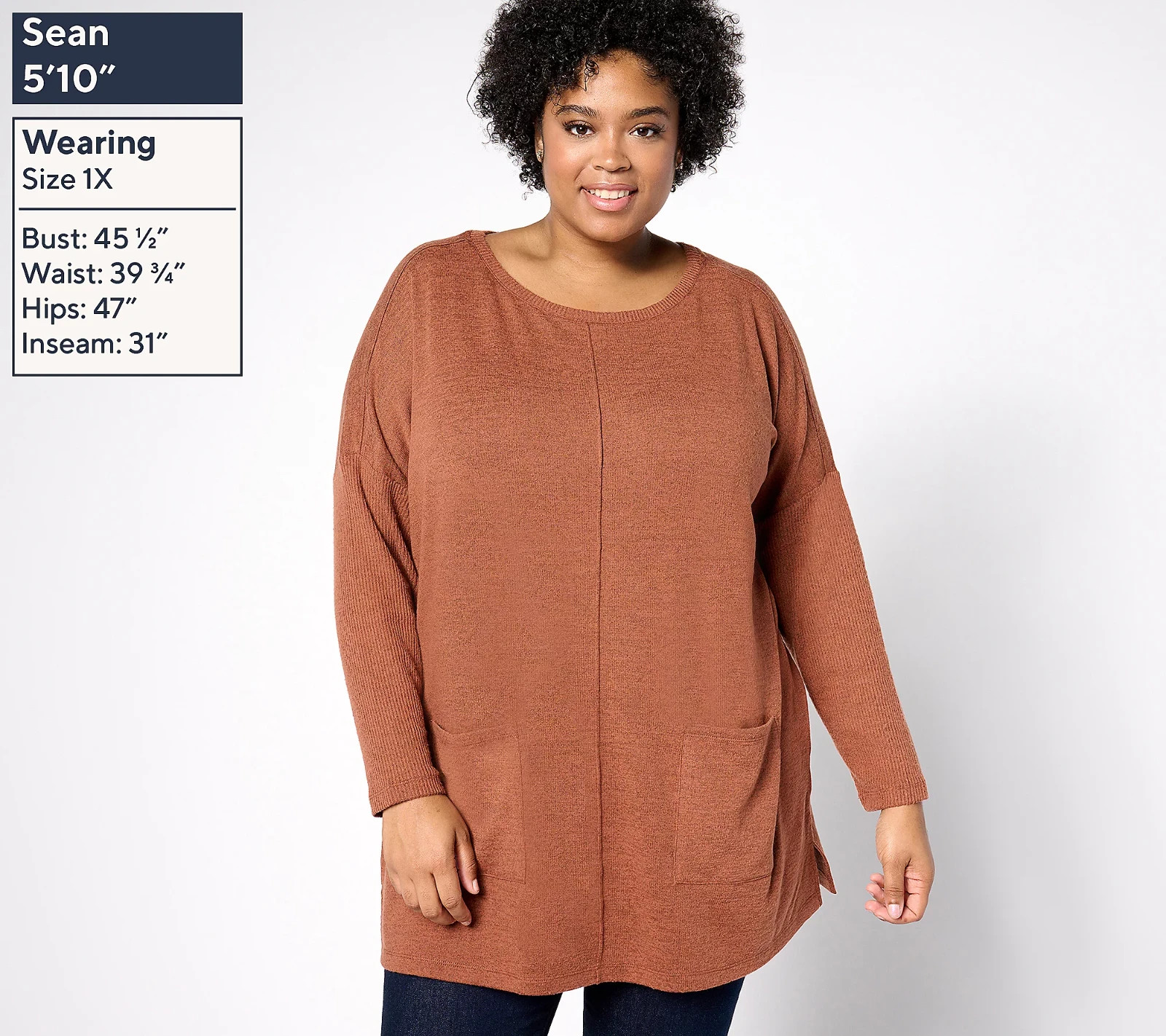 Denim & Co. Heavenly Jersey Regular Relaxed Fit Boatneck Tunic NWT A630346