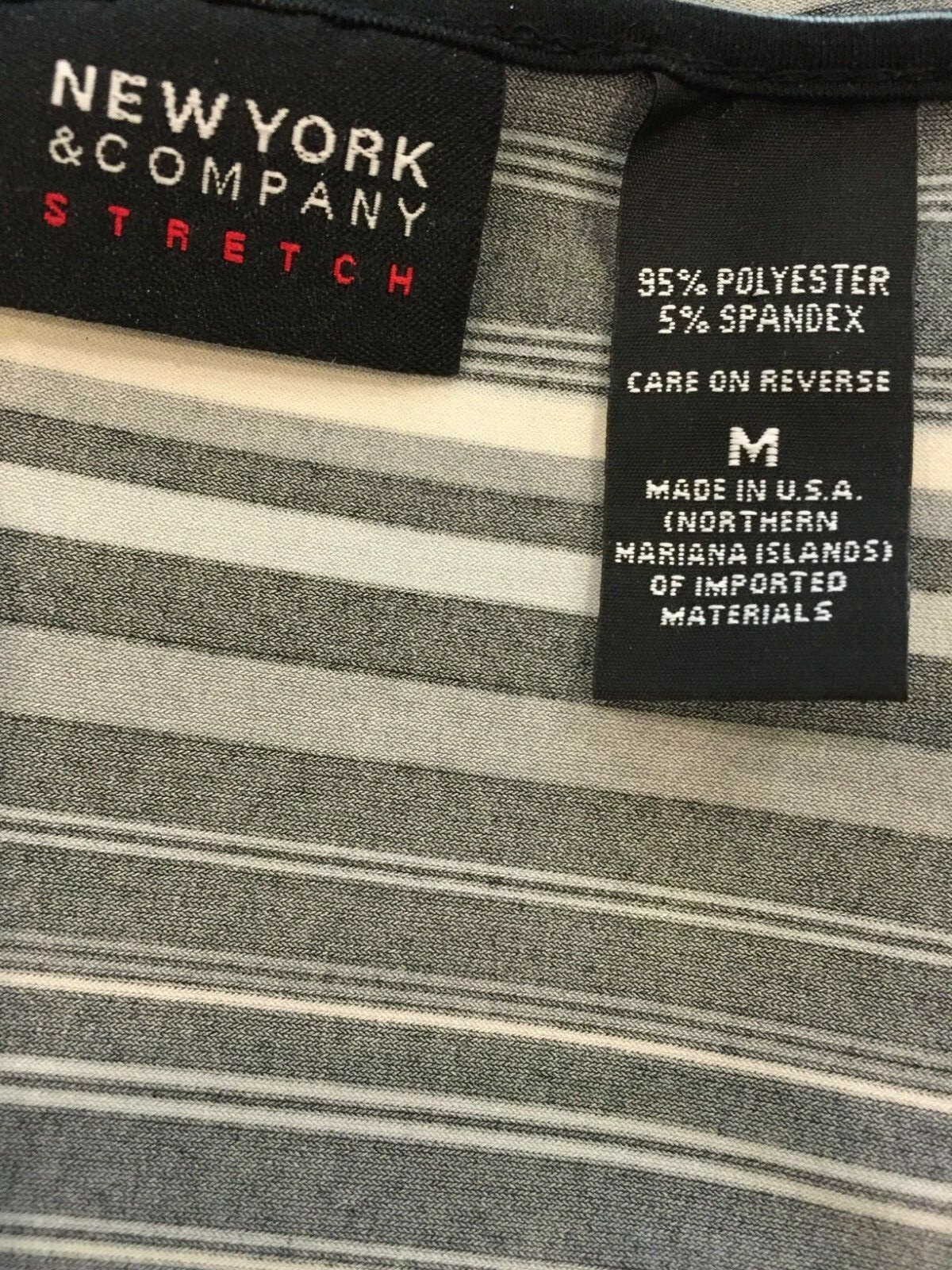 New York & Company Stretch Top, Medium, V-neck, polyester/spandex, machine wash
