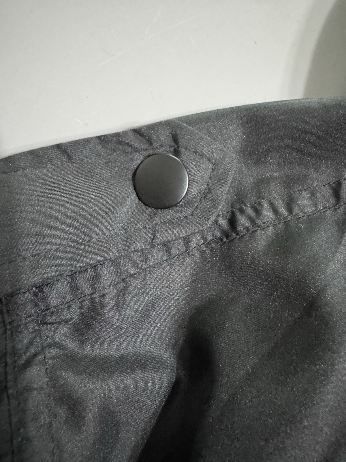 Chicos Black Windbreaker Jacket Size 3 Short Sleeve Zip Snap Lightweight XL