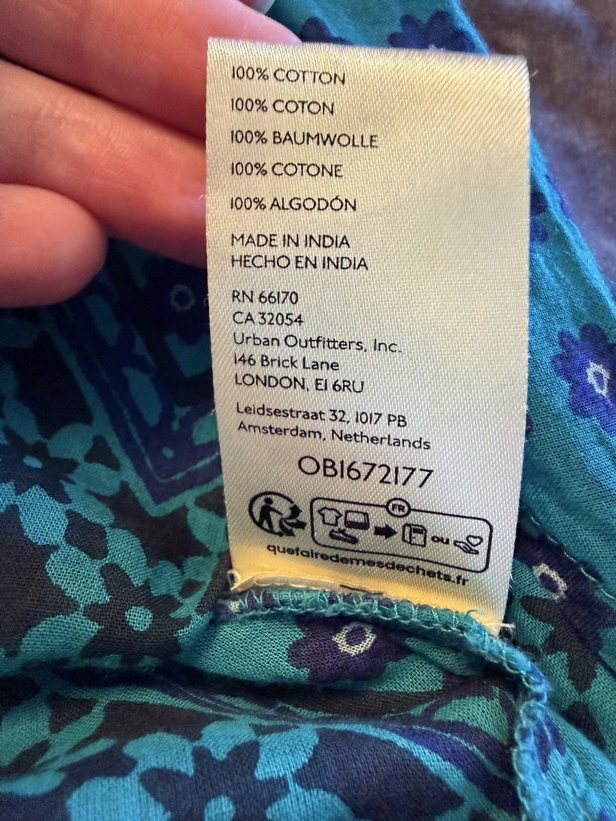 Free People Elena Top Blouse Shirt Lagoon Blue L Boho NWT $128
