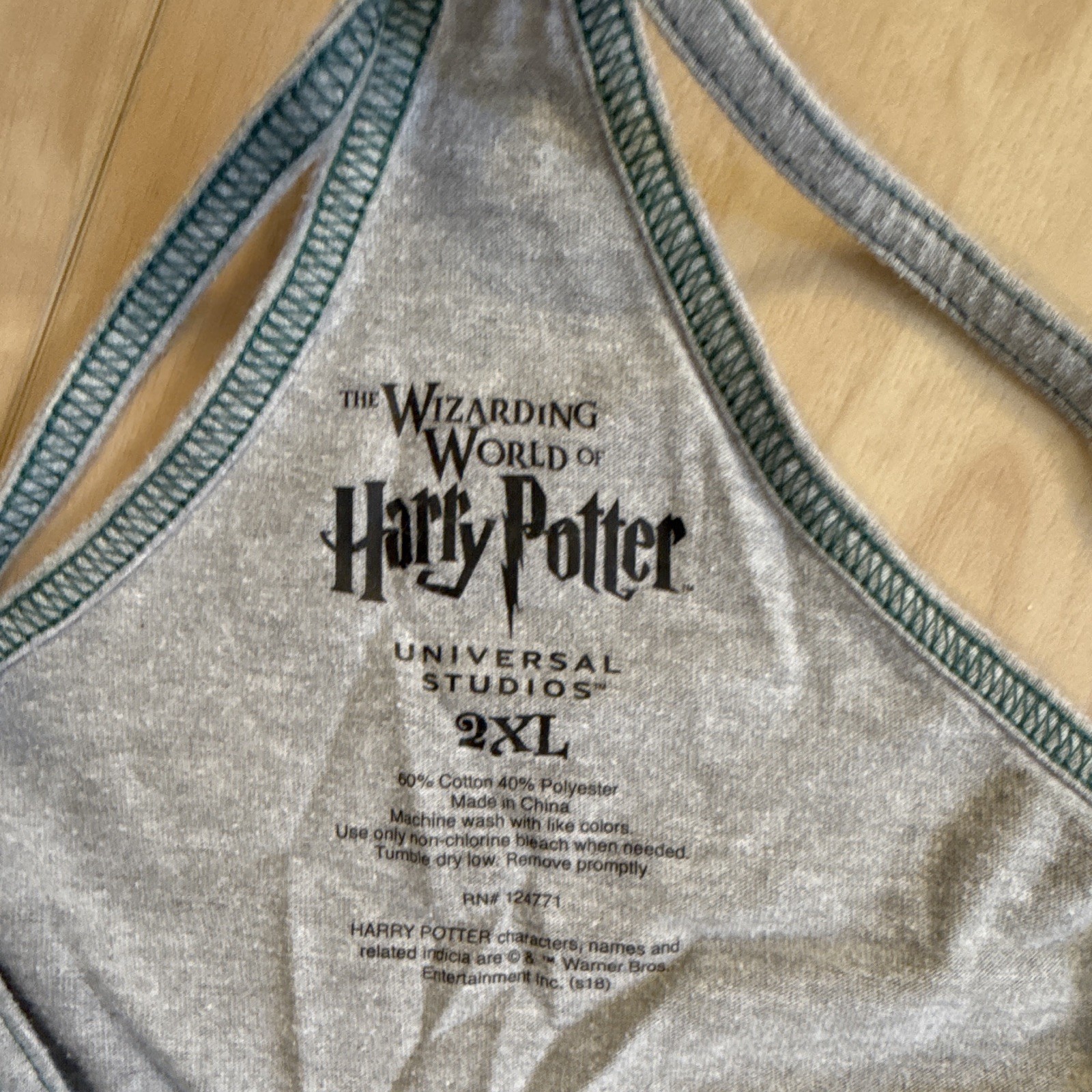 Universal Studios Harry Potter Slytherin Racerback Tank Top Women 2XL Gray