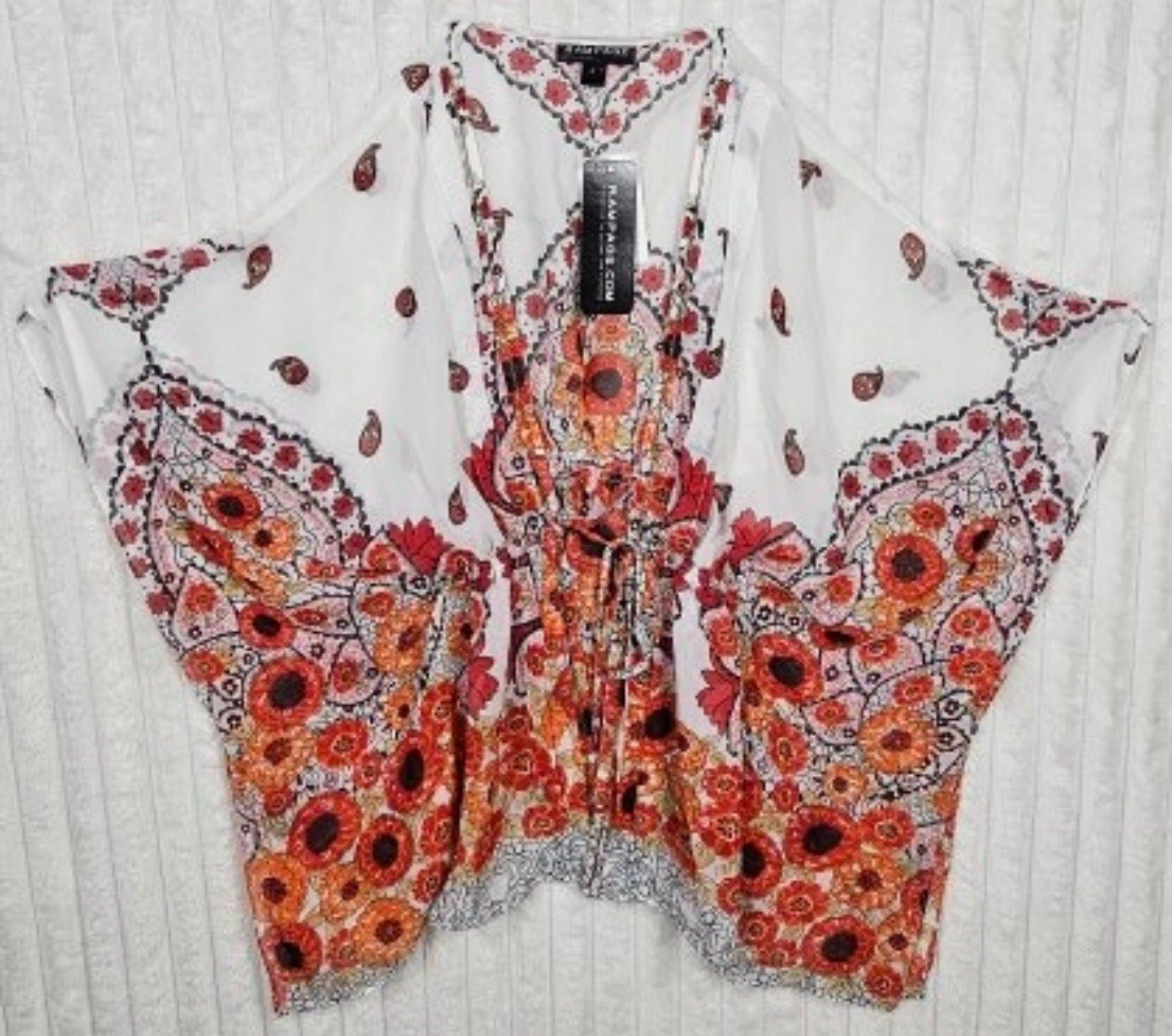 Rampage Red Multicolor 100% Polyester Top Size Small “New With Tags”
