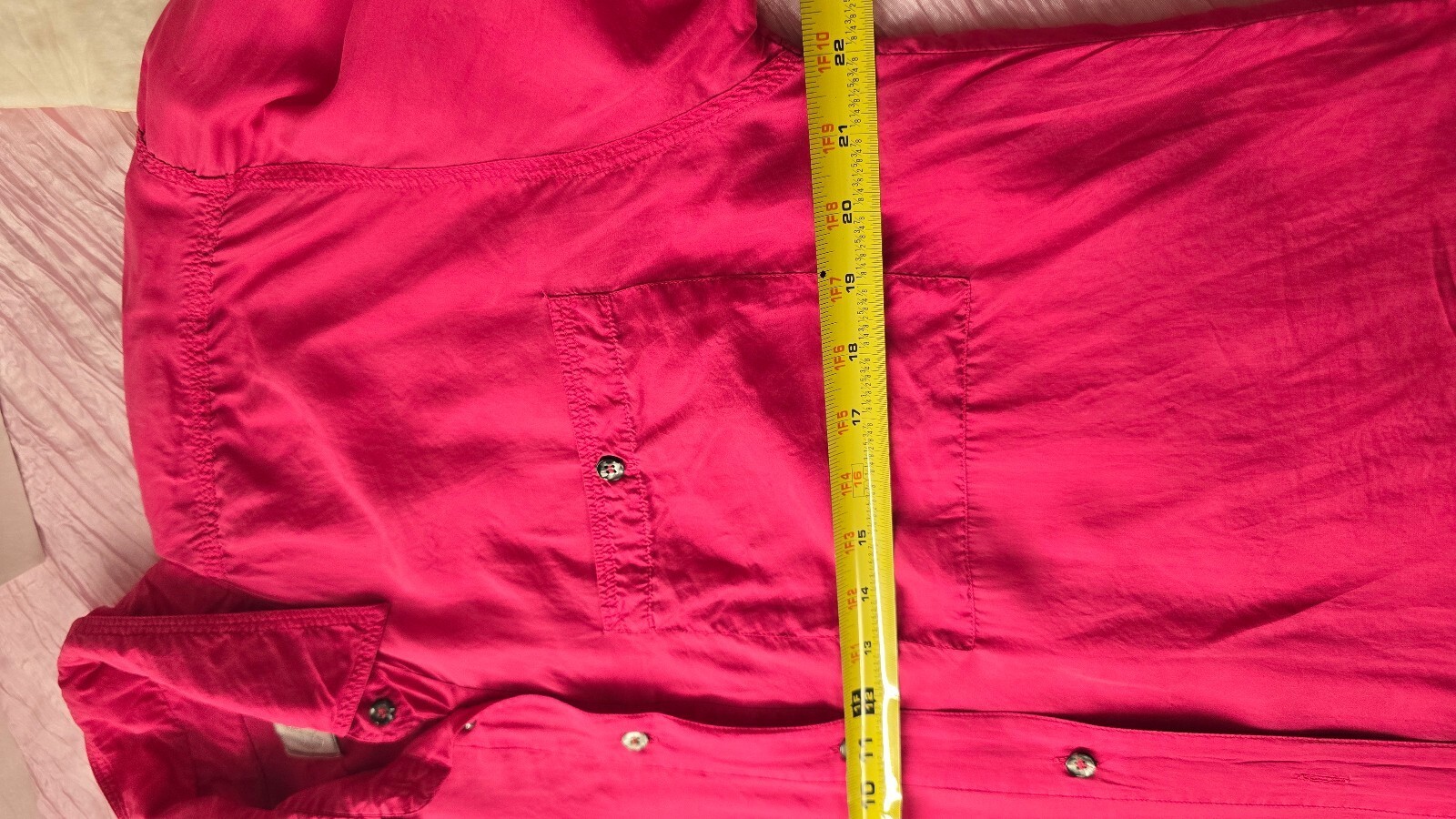 Vintage Louise Paris 100% Silk Hot Pink Shirt Size S – Oversized Button-Up