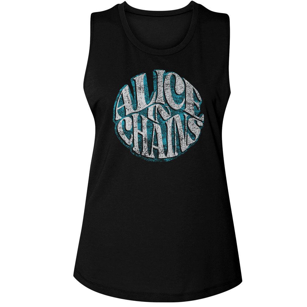 Alice In Chains Chalk Circle Name Logo Women’s Muscle Tank T Shirt Rock Music