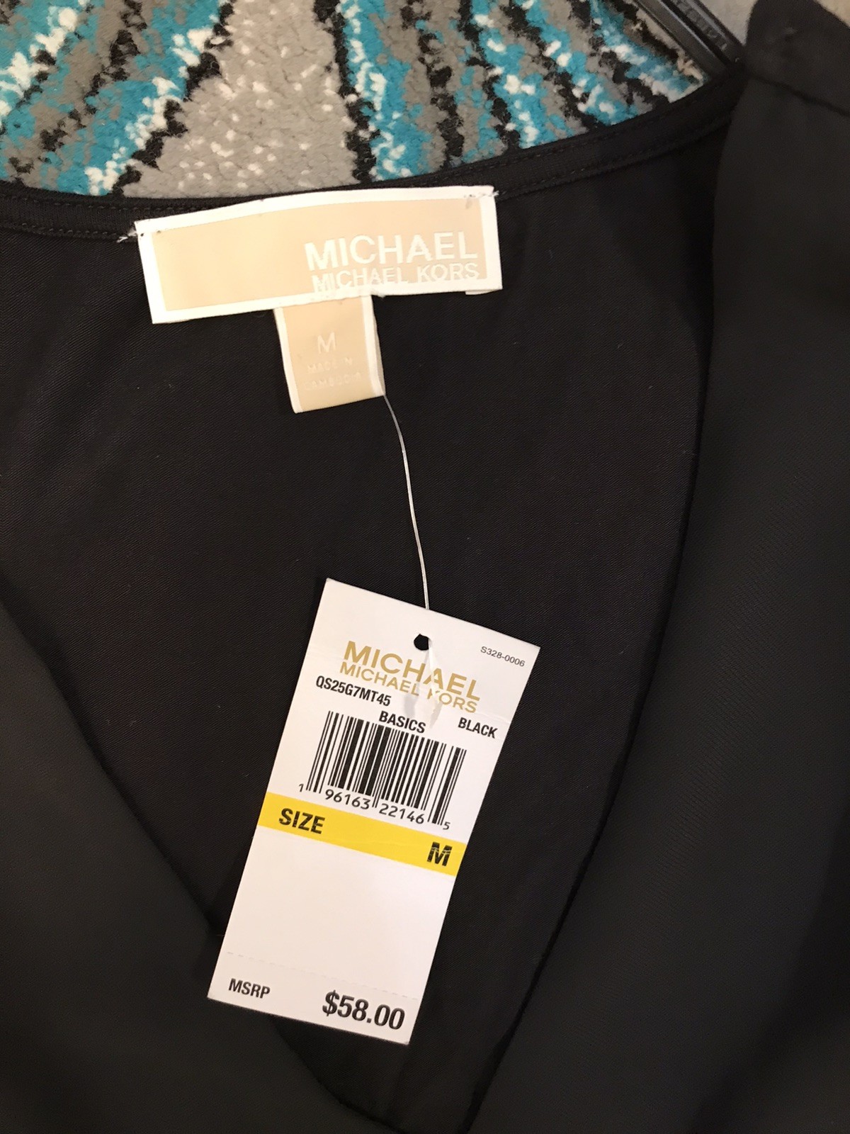 Michael Kors M Top NWT $58 Stretch MK Logo Black Sleeveless Blouse Casual Sexy