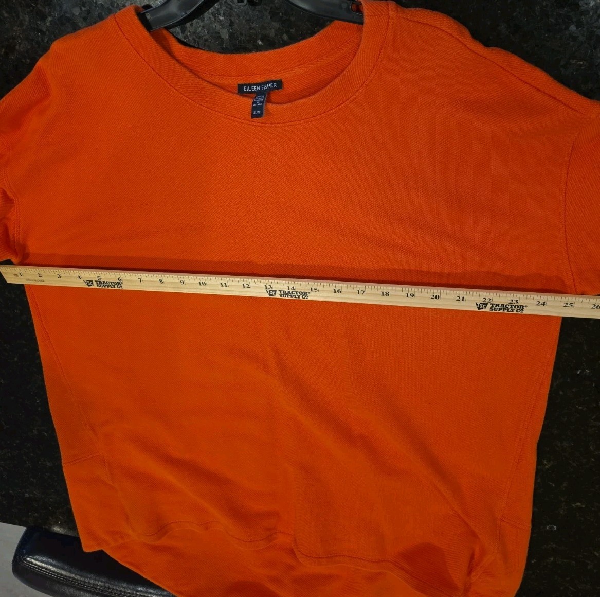 Eileen Fisher XL Organic Cotton Orange Textured Knit Tunic Knit Top Autumn Fall