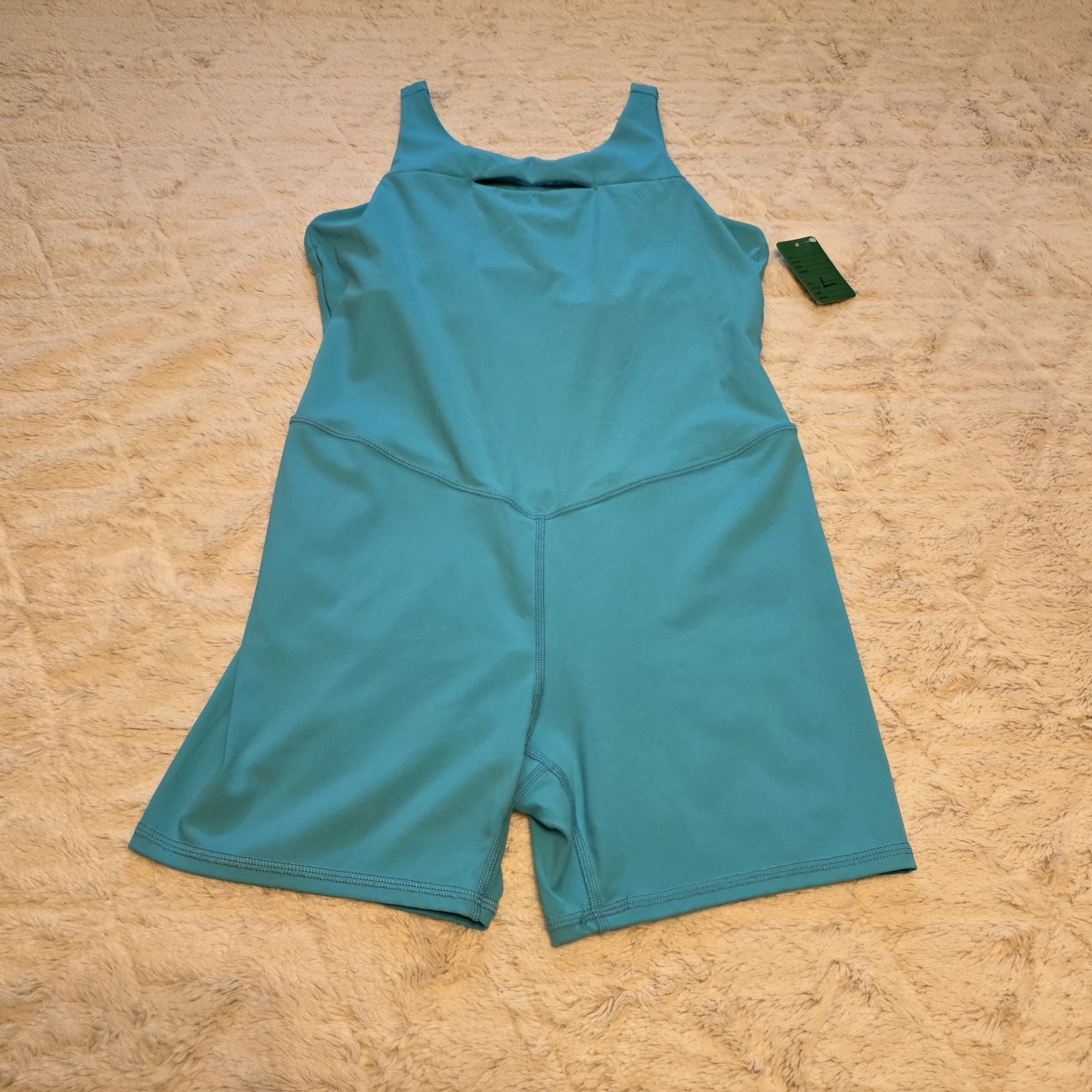 Large JoyLab Standard Fit Bodysuit Aqua Blue One Piece Activewear