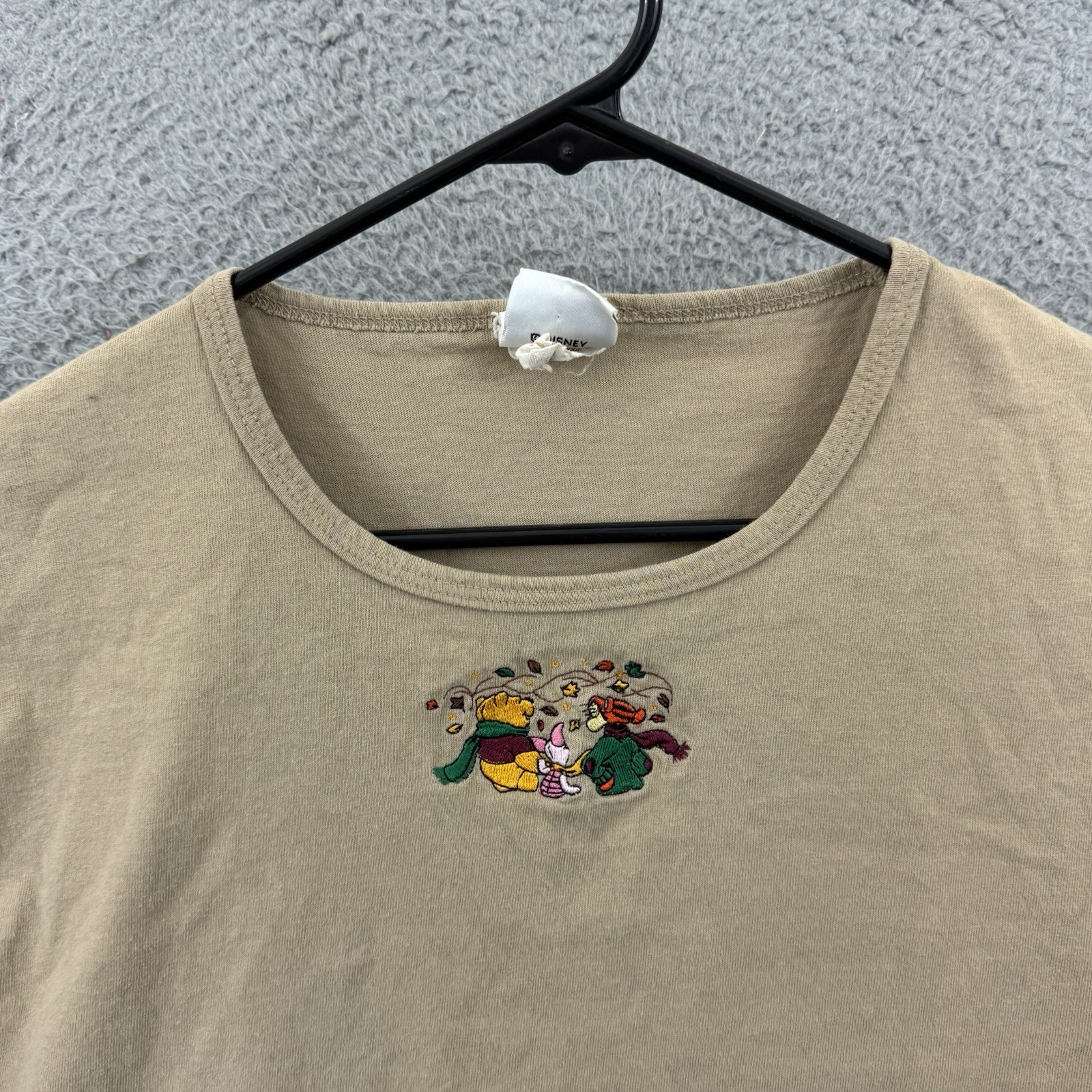 Vintage Winnie The Pooh Shirt Womens Large Brown Holiday Long Sleeve 90s Disney