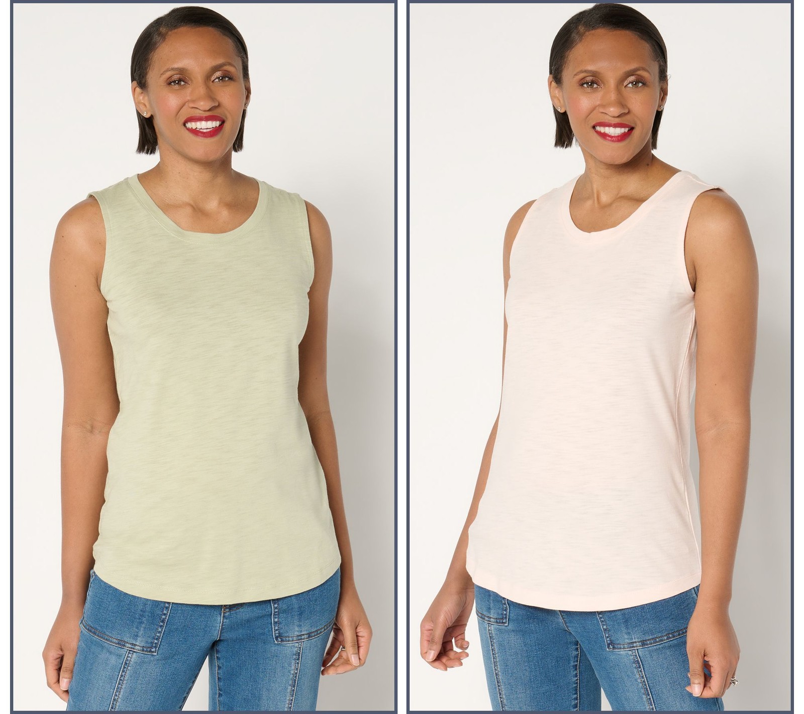 Gloria Vanderbilt Women’s Top Sz XL Slub Knit Tanks Multi-colored A676929