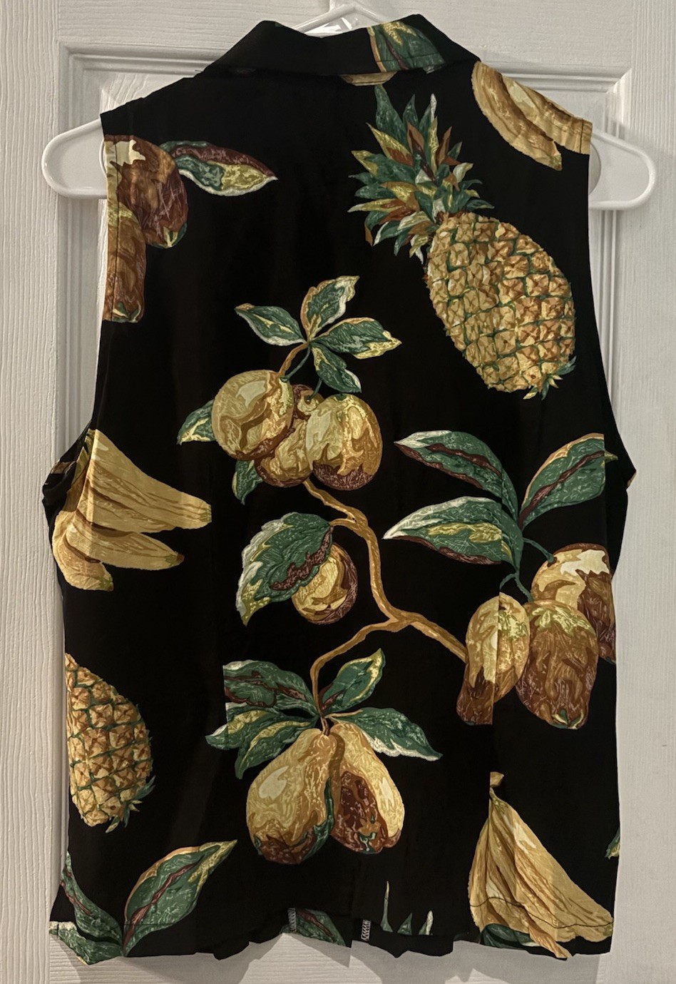 Tori Richard 100% Viscose Tropical Button Down Sleeveless Collar Shirt L