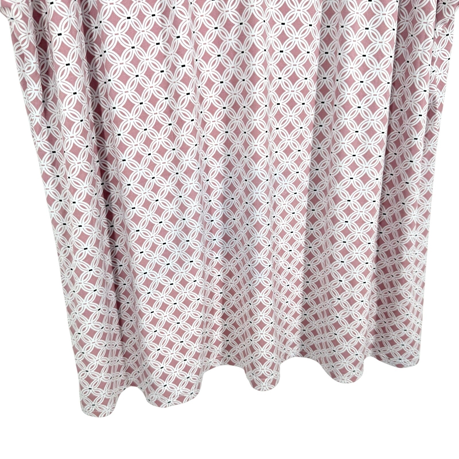 Linda Leal Plus Size 3X Pink White Sparkly Artsy Blouse Shirt Top Super Stretchy