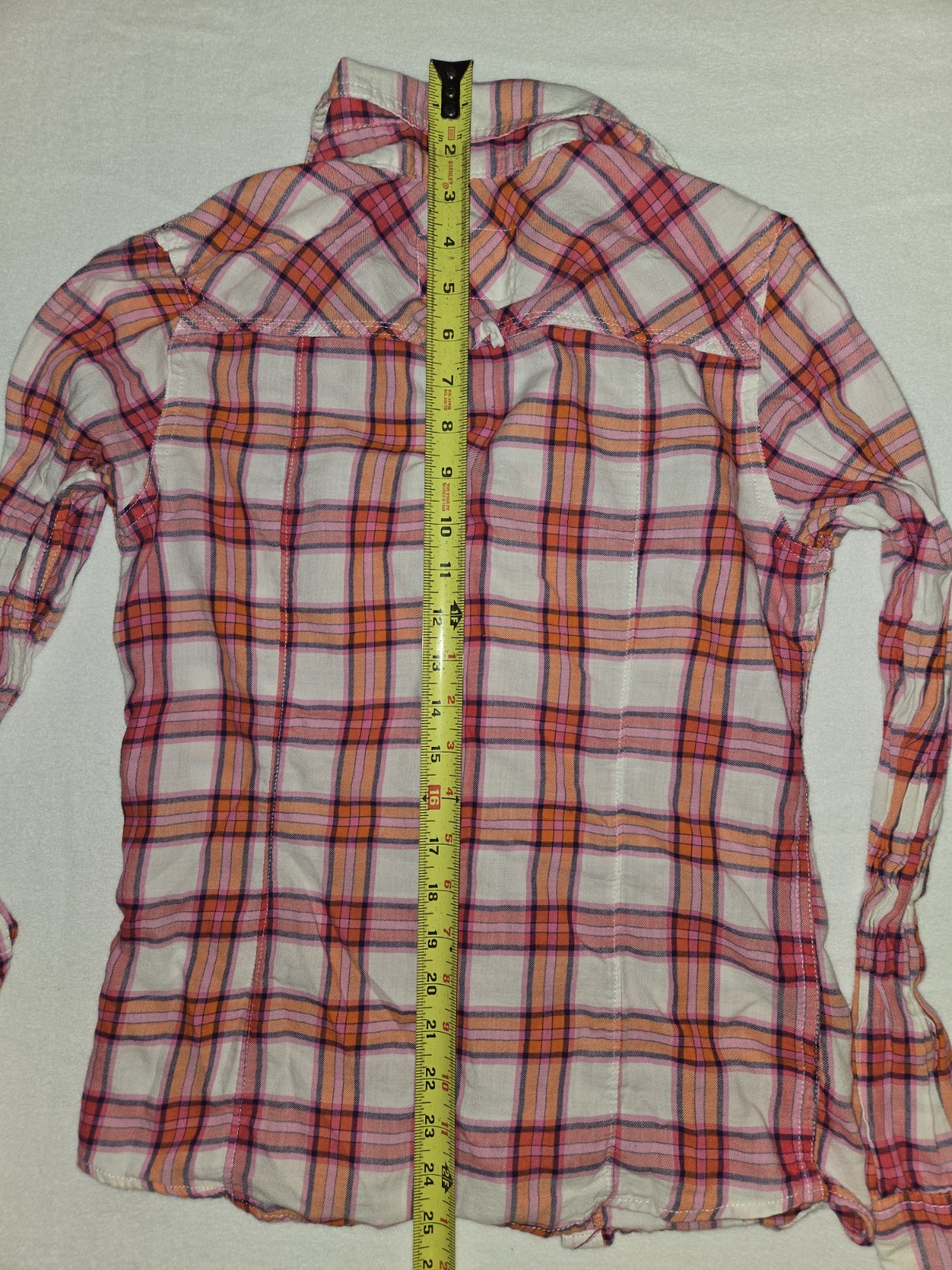 Aeropostale Button Down Women’s Pink And White Plaid Size M