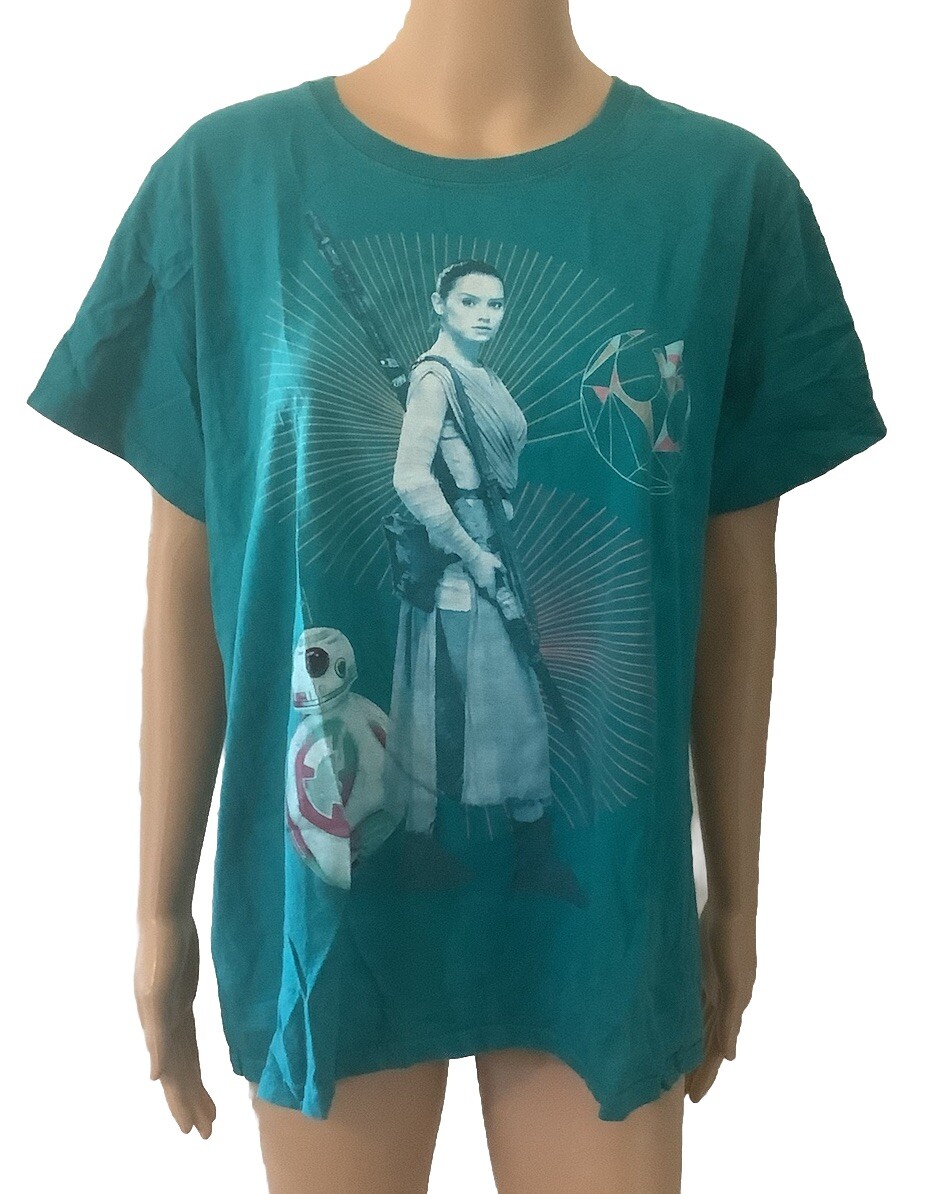 Disney Store Star Wars Tee Shirt Women 2XL Turquoise 100% Organic Cotton