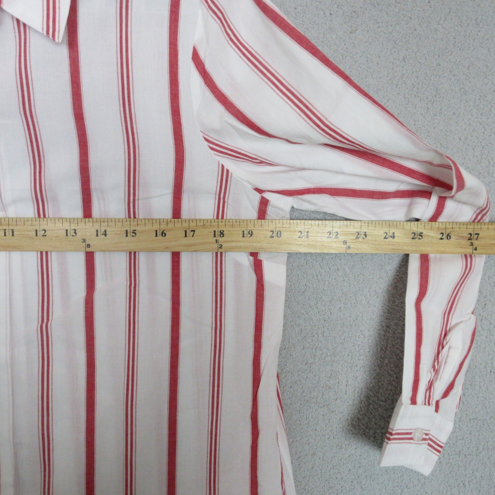 Chadwicks of Boston Button Up Tunic Shirt Red Stripe Women’s Medium