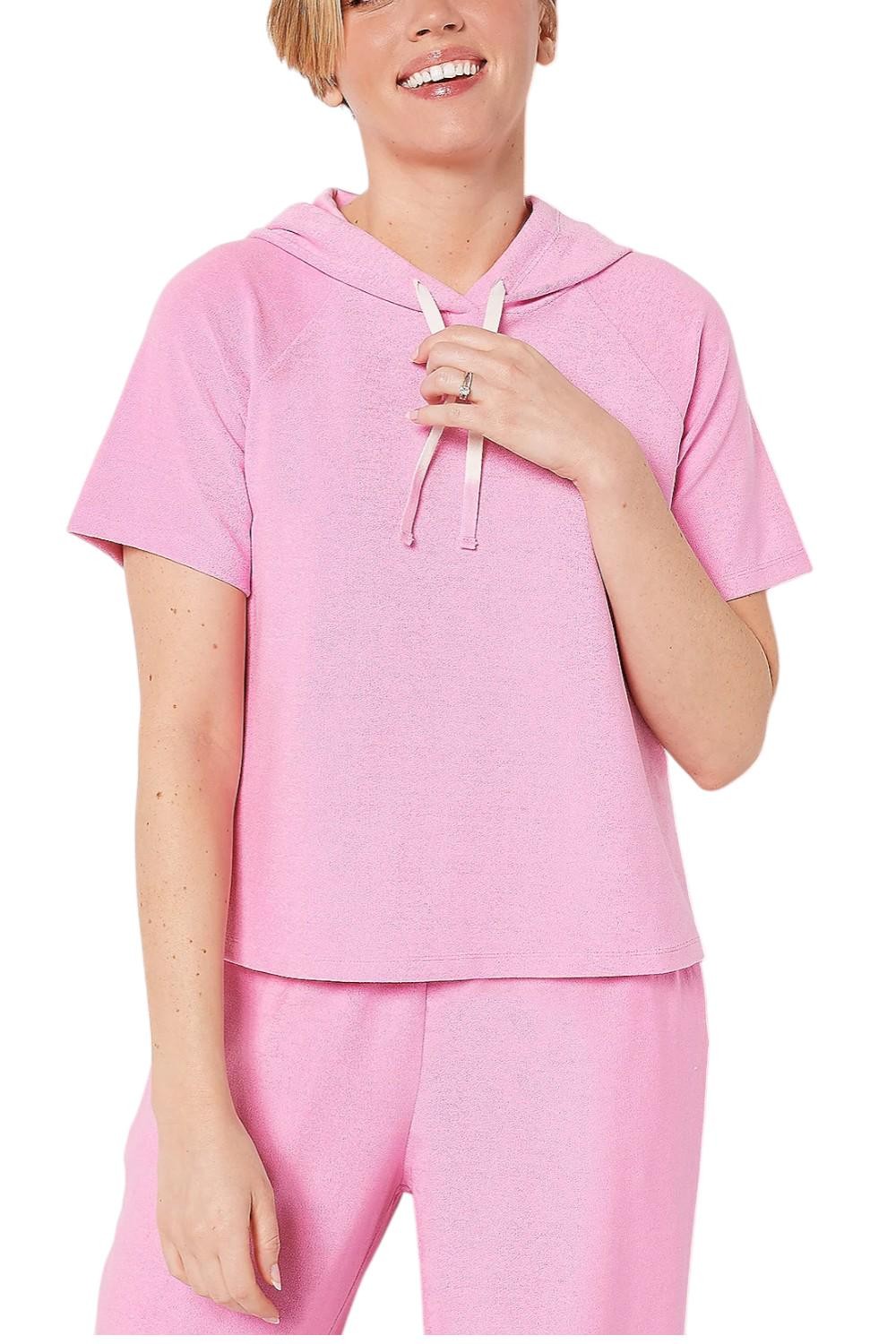 Candace Cameron Bure Women’s Terry Cloth Short-Sleeve Beach Hoodie Pnk