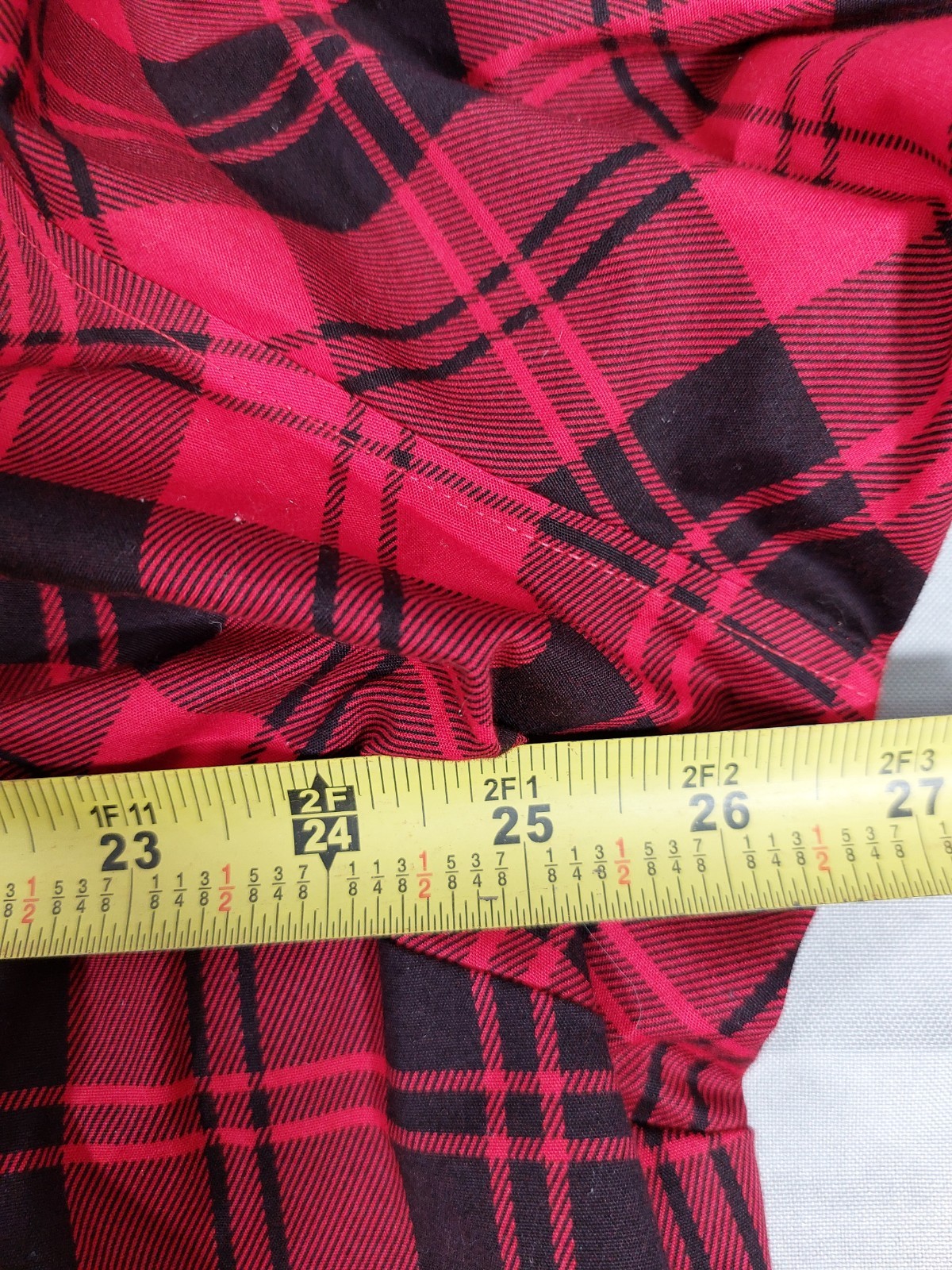 Talbots 22WP Red & Black Plaid Button Up Top Gold Buttons Collared Cotton Blend