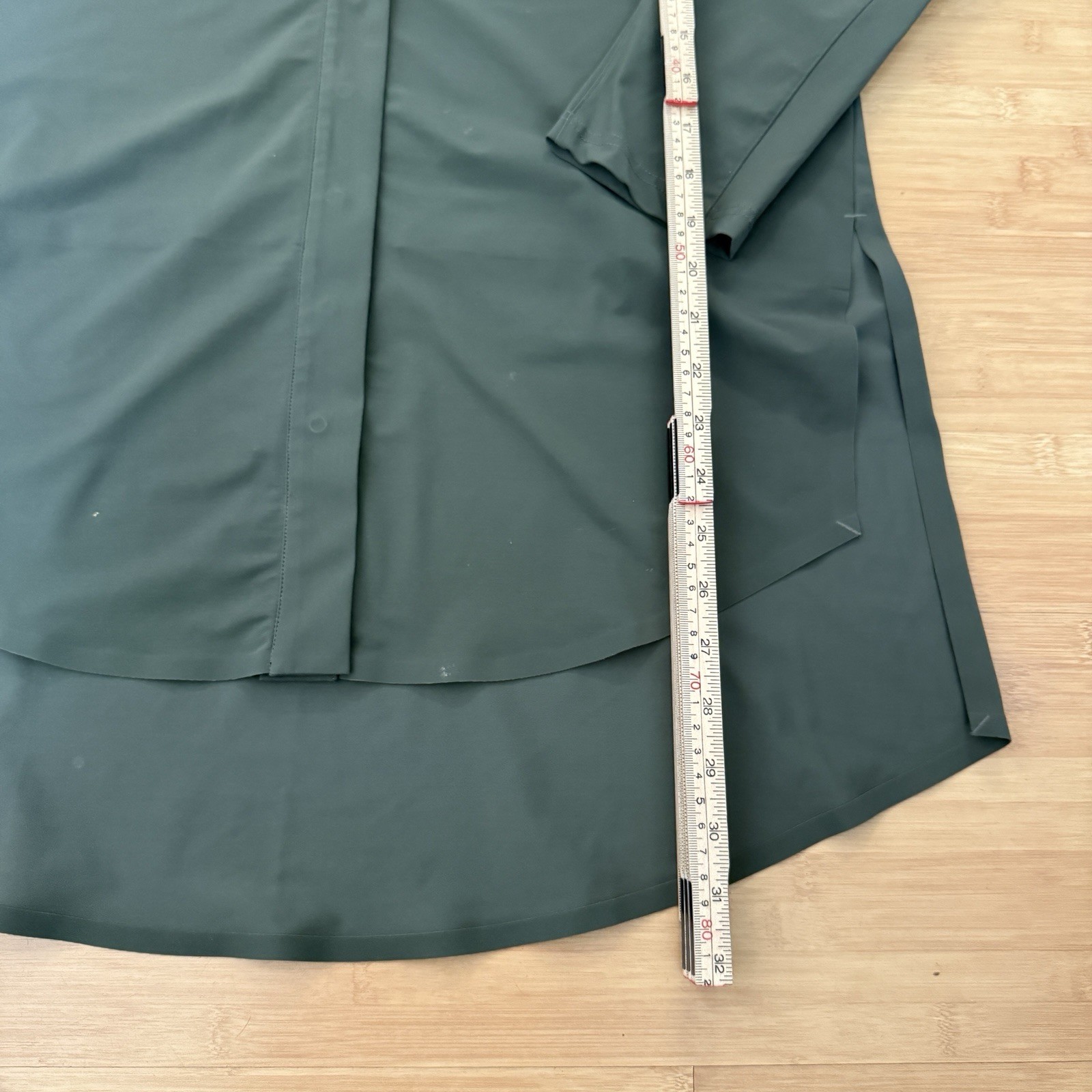 Aday Something Borrowed Shirt in Olive Green Size Medium Minimalist Capsule
