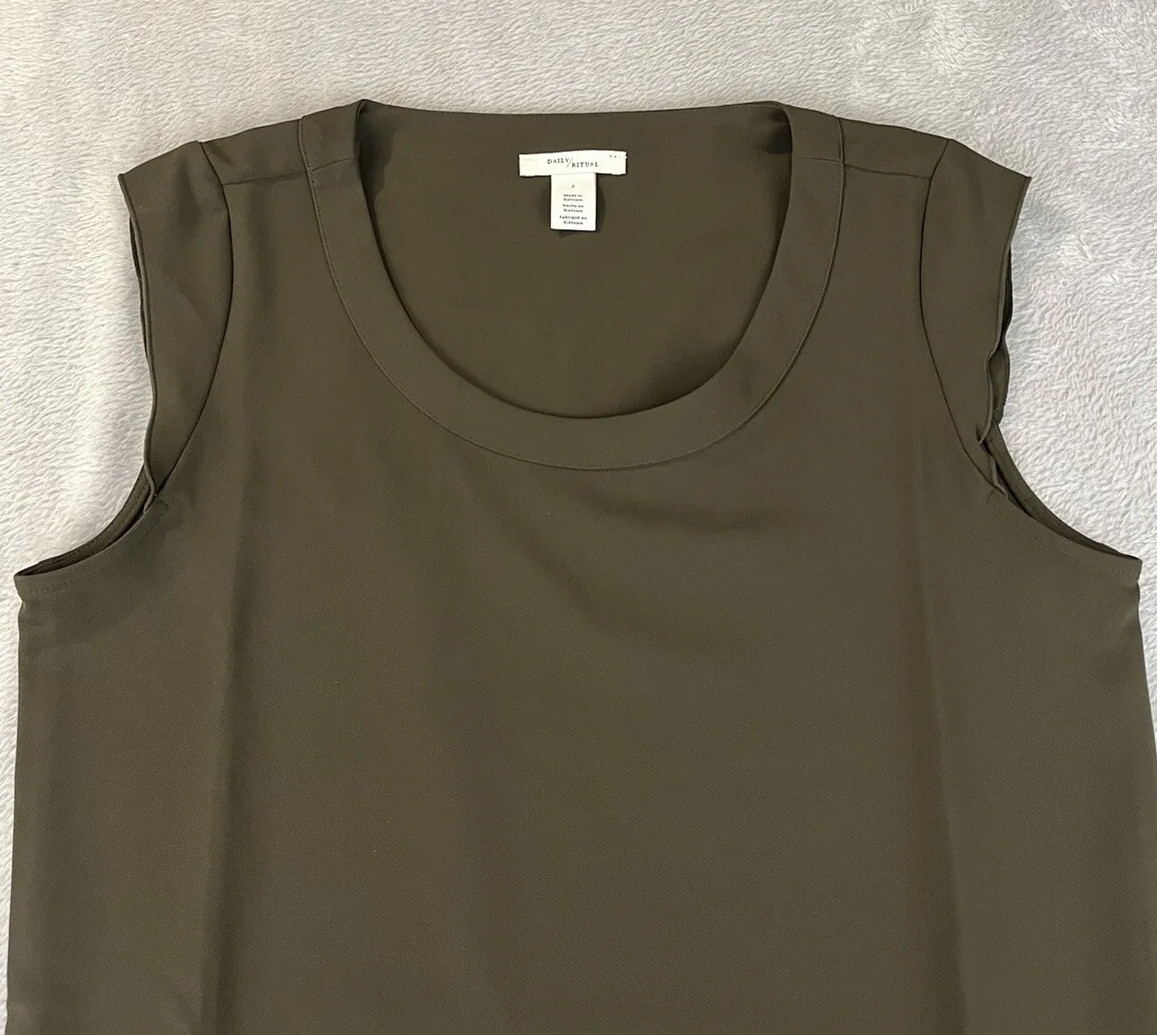 Daily Ritual womens brown sleveless blouse size 2