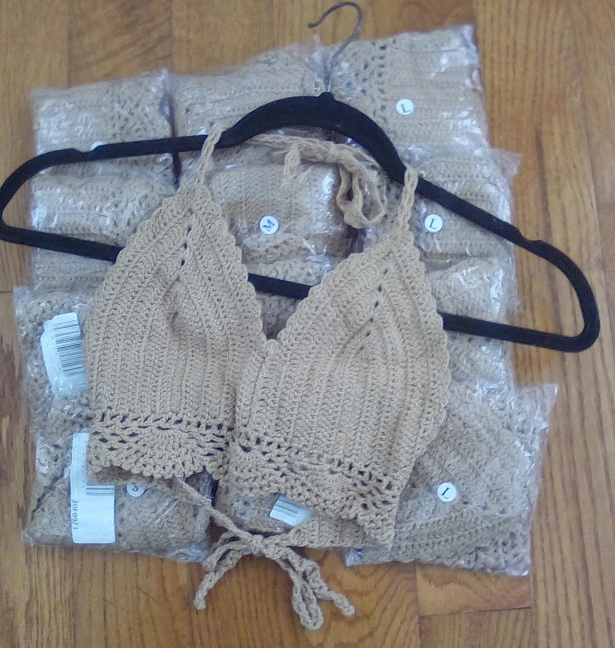 Crochet Halter Tops Wholesale Lot 1 Dz Rust Sizes S M L 4 each New Packaged