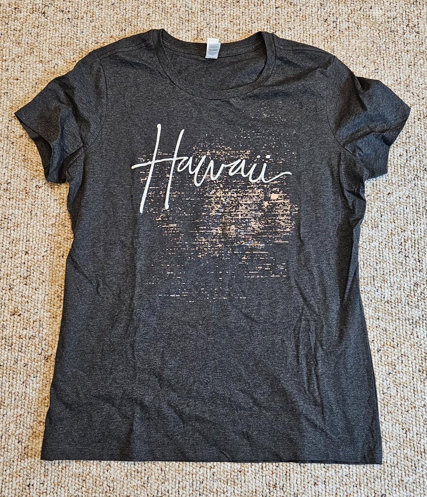 District Perfect Weight Hawaii Graphic T Shirt Dark Gray XL Short Sleeve Cotton