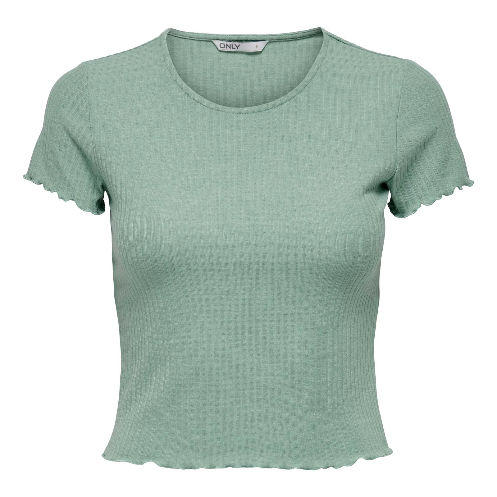 ONLY Women’s T-Shirt – ONLEMMA SHORT TOP, Round Neck, Cropped, Ribbed, Plain…