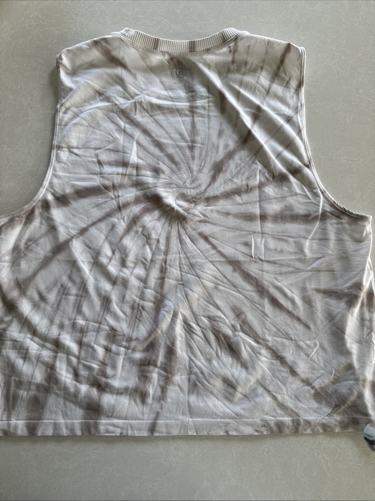 Sage Collective Tank Top Spiral Tie Dye Size M Short Tan Workout Exercise
