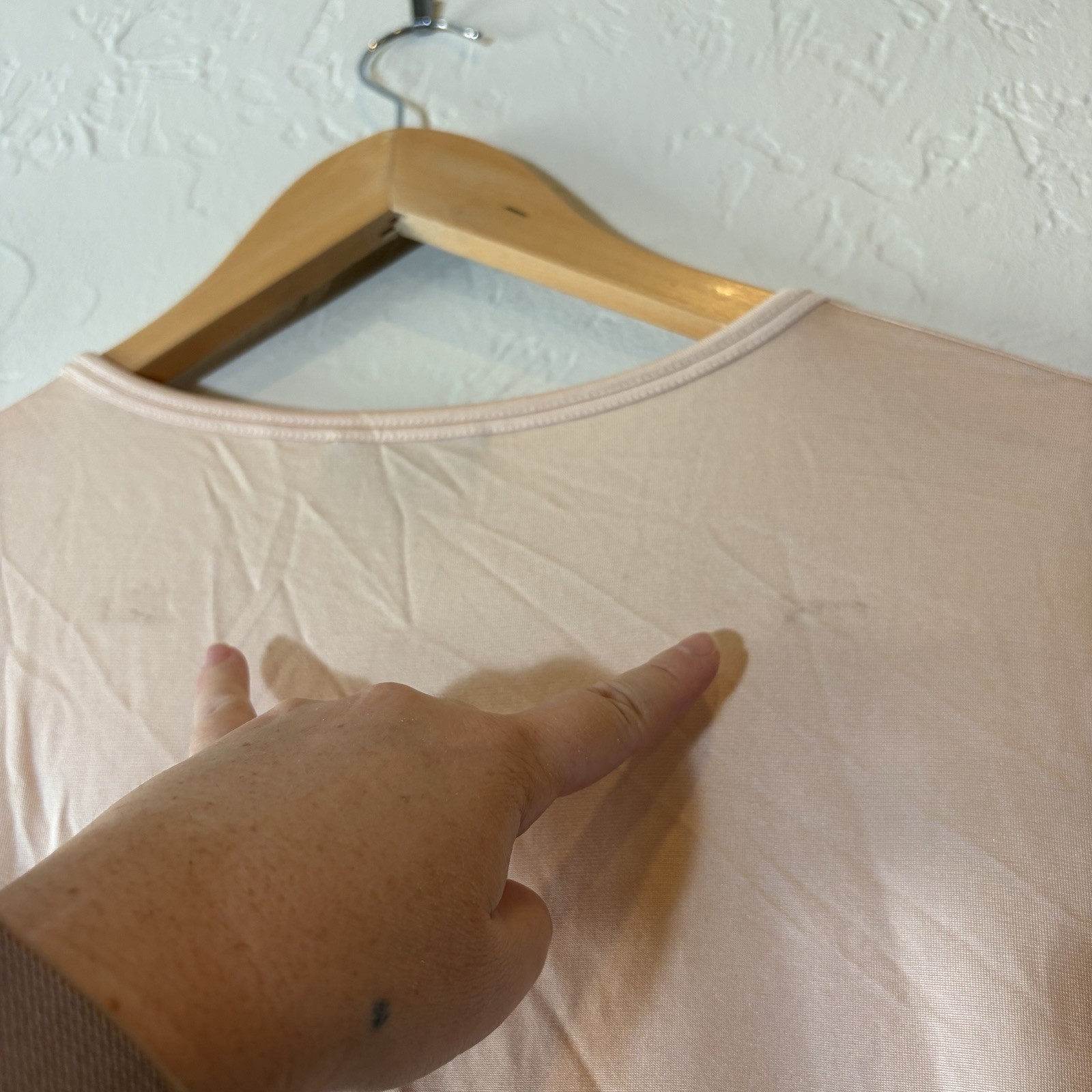 Rena Lange 90% Silk 10% Elastane Blush Pink Short Sleeve Knit Top XL Germany