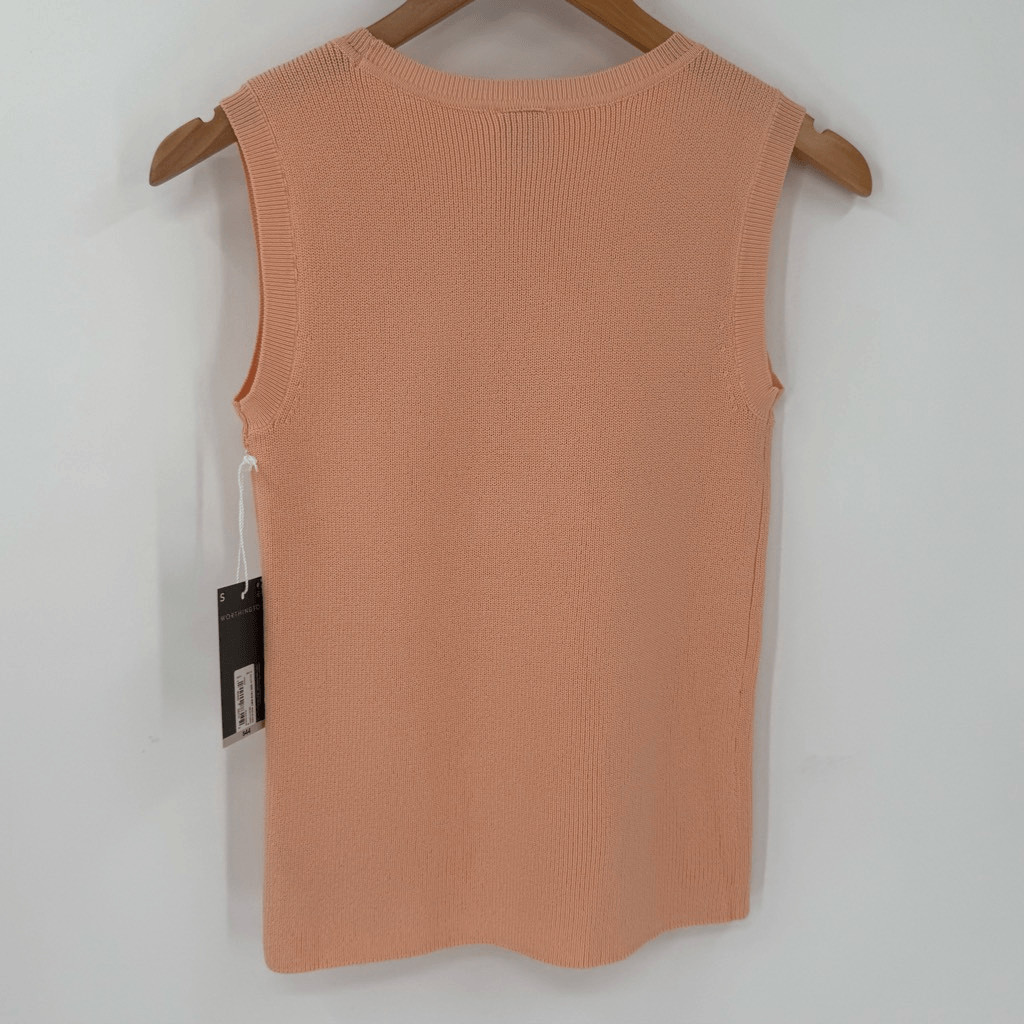Worthington Knit Sleeveless Sweater Tank Peach Parfait Women Small Stretch NWT