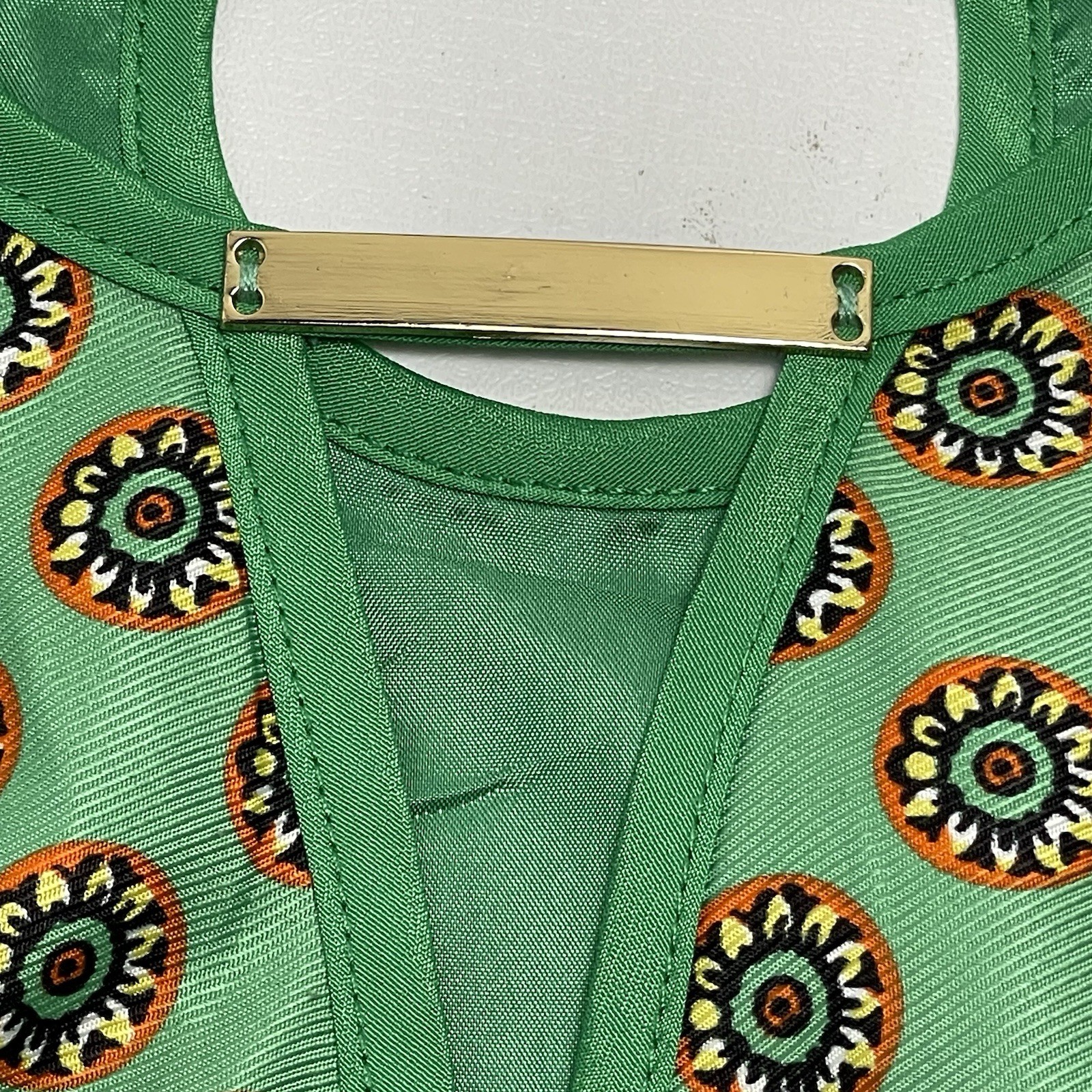 Jade Melody Tam Womens Small Lined Halter Tank Blouse Green Boho Medallion