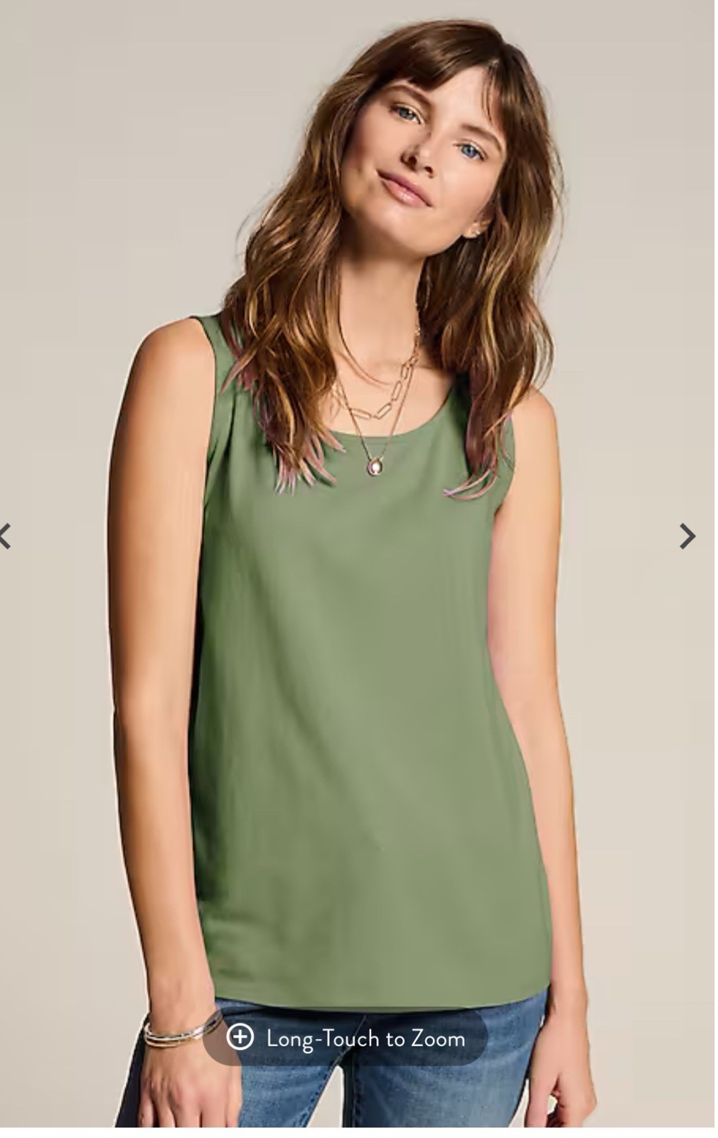 NWT! J JILL PIMA COTTON STRETCH TANK-LARGE-WILLOW GREEN-VERY NICE!