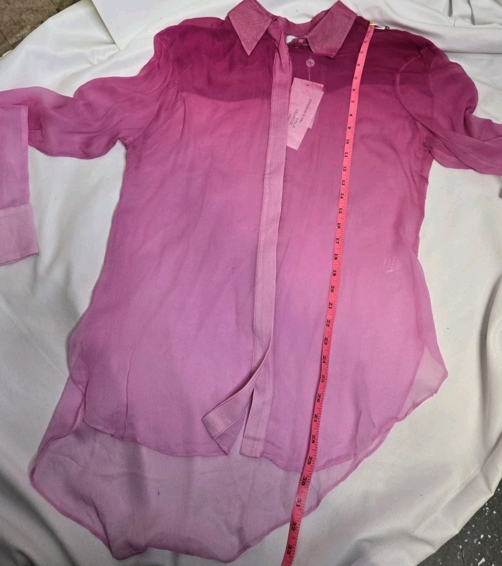 NEW Rat & Boa ombre pink sheer Diaz oversized chiffon beach blouse size XXL