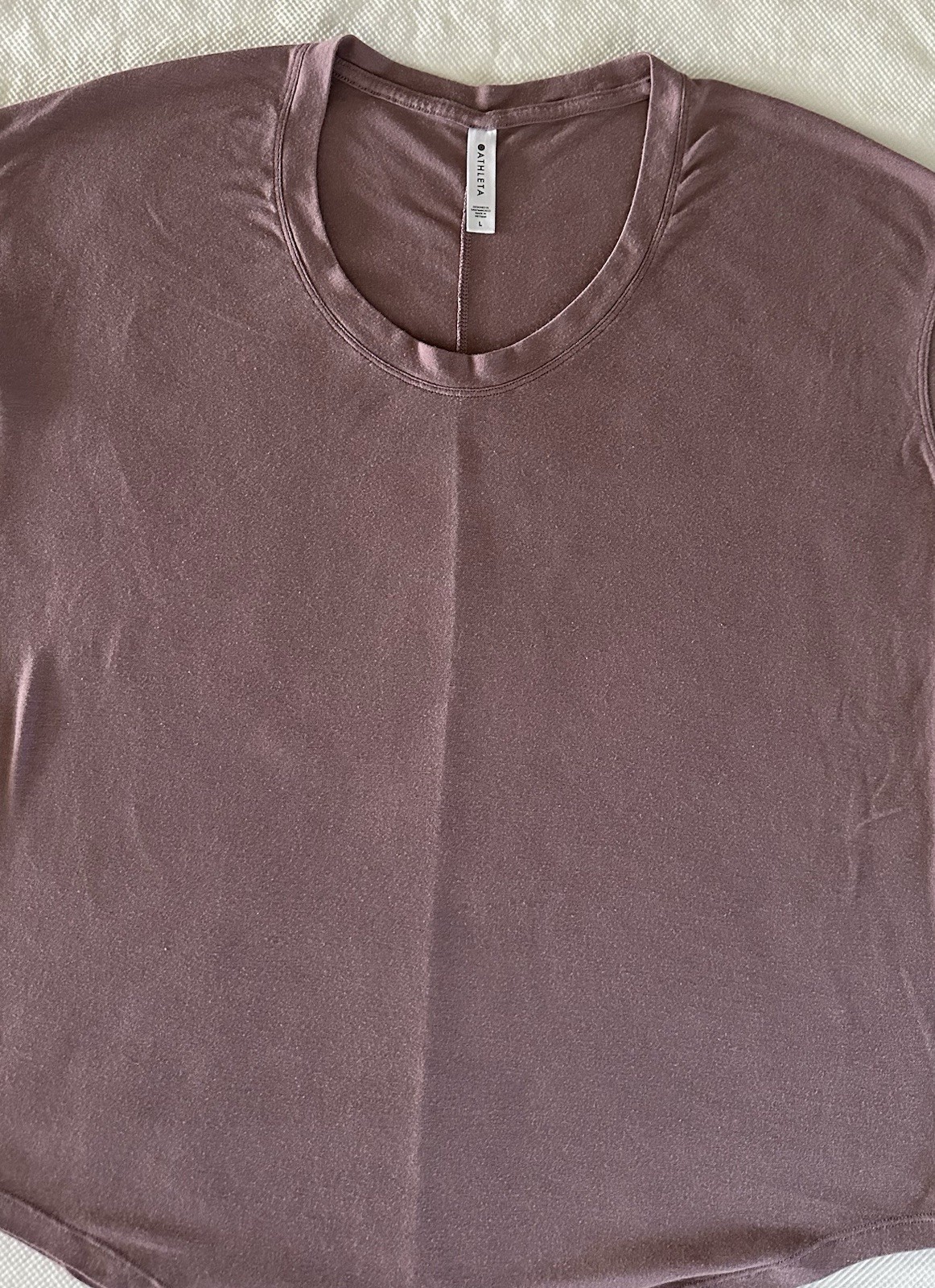 Athleta Tee Shirt Top Women L Purple Modal Blend Cap Sleeve Scoop Neck Casual
