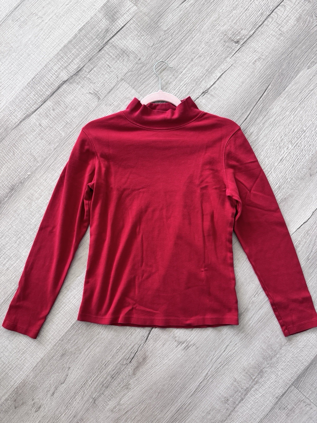St. John’s Bay Red Women’s Turtle Neck Red Pullover 100% Cotton Size m