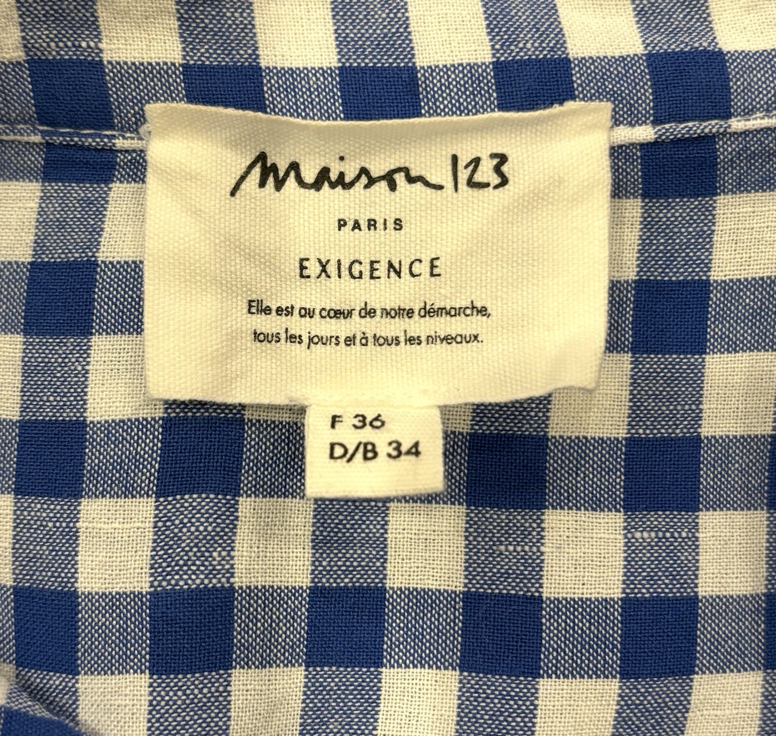 ANTHROPOLOGIE MAISON 123 BARDOT GINGHAM CHECK SHIRT S PREPPY COASTAL ACADEMIA