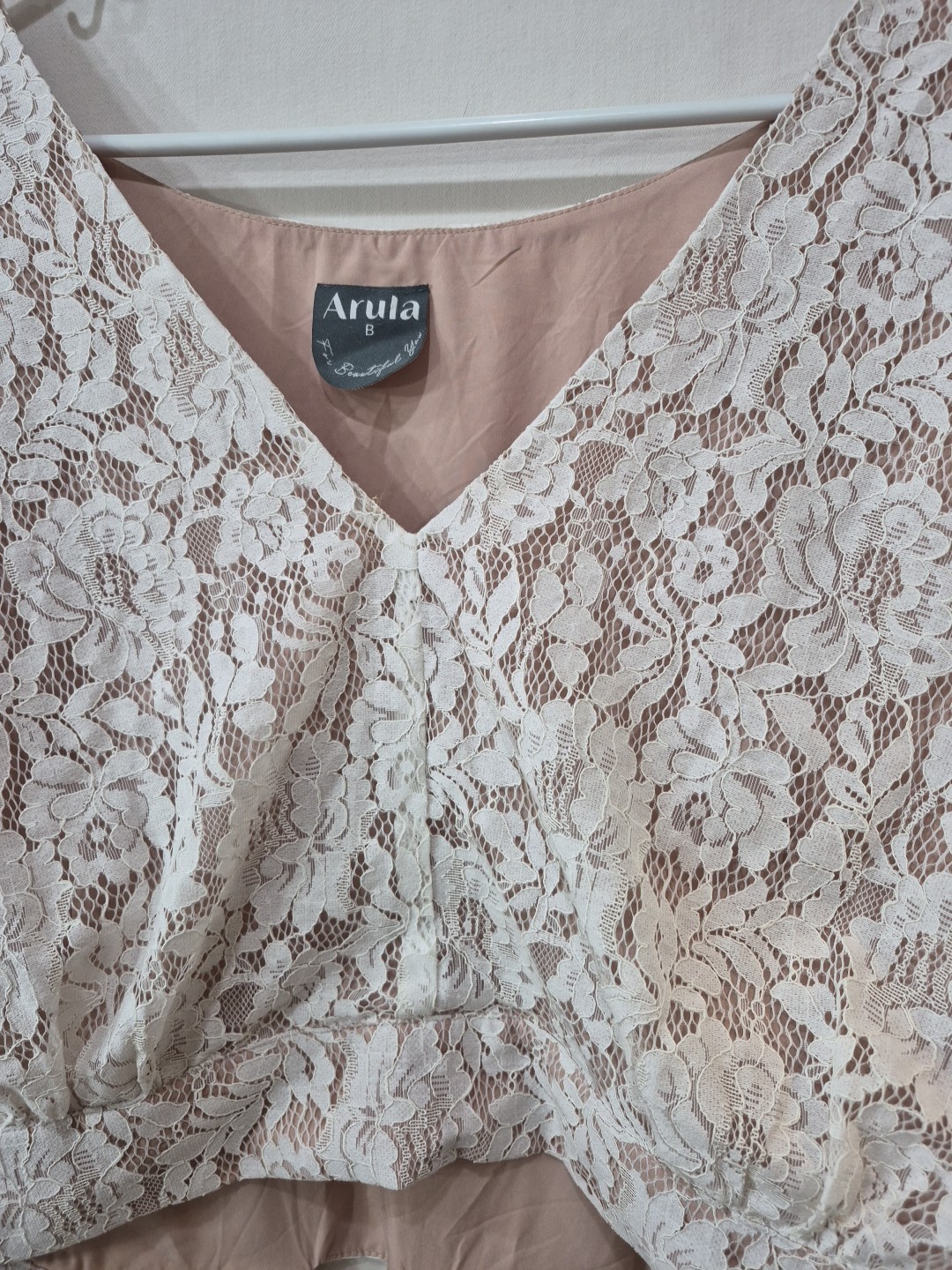 Arula Womens 2X Ivory Romantic Lace Boho Cottagecore Top NWT