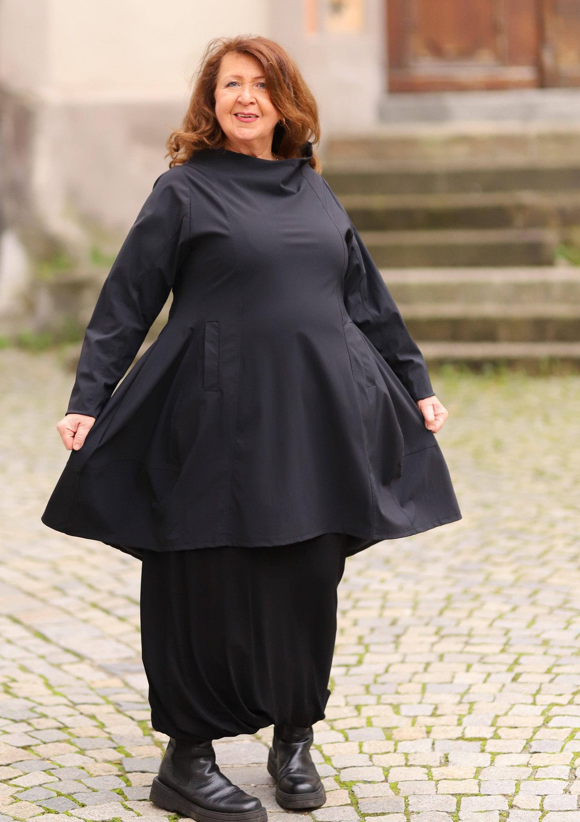 ABSOLUT by CHALONA – lagenlook TUNIC size 44 to 52 – black