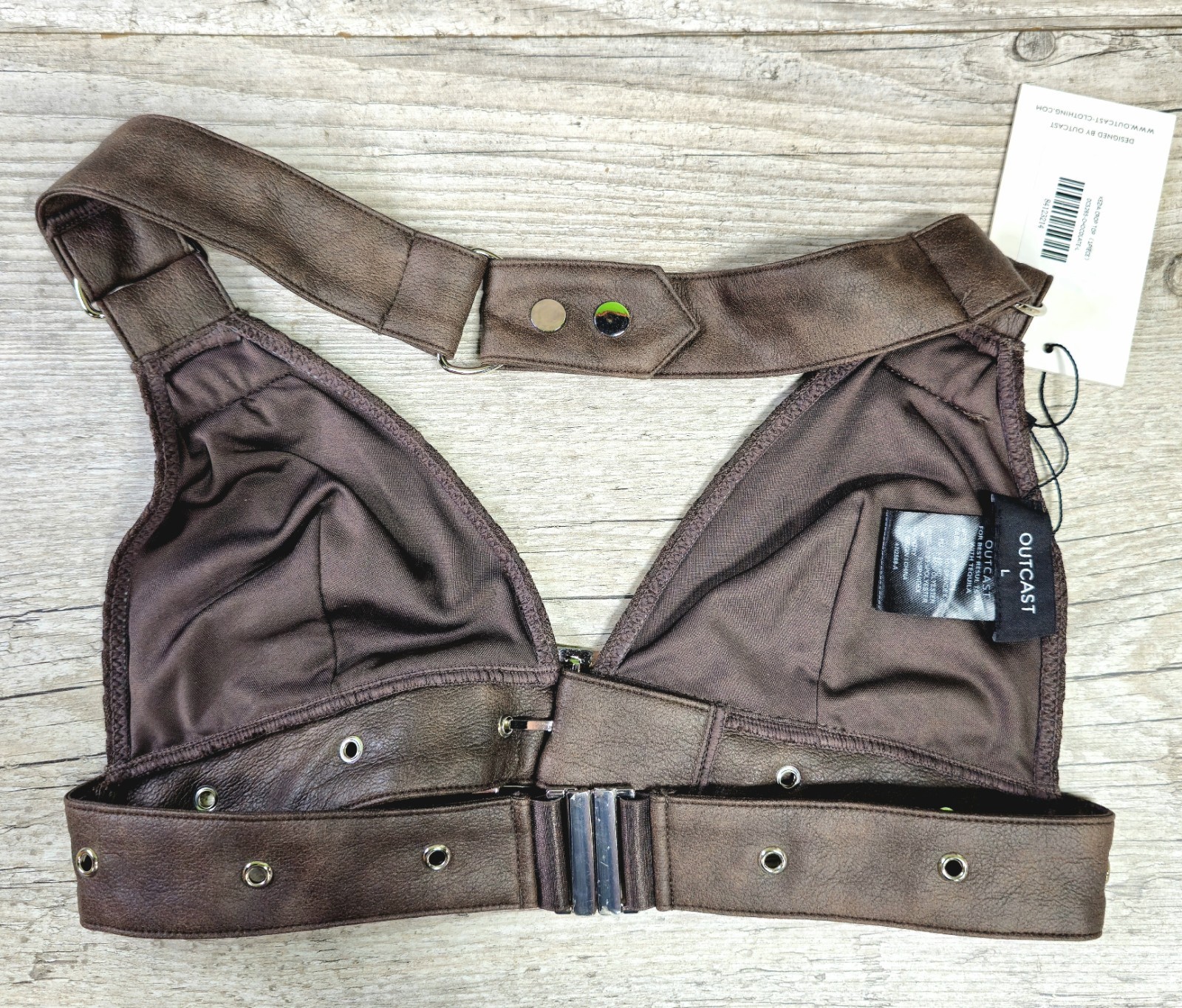 OUTCAST Women’s KEZIA Crop Top – Chocolate – Size Large