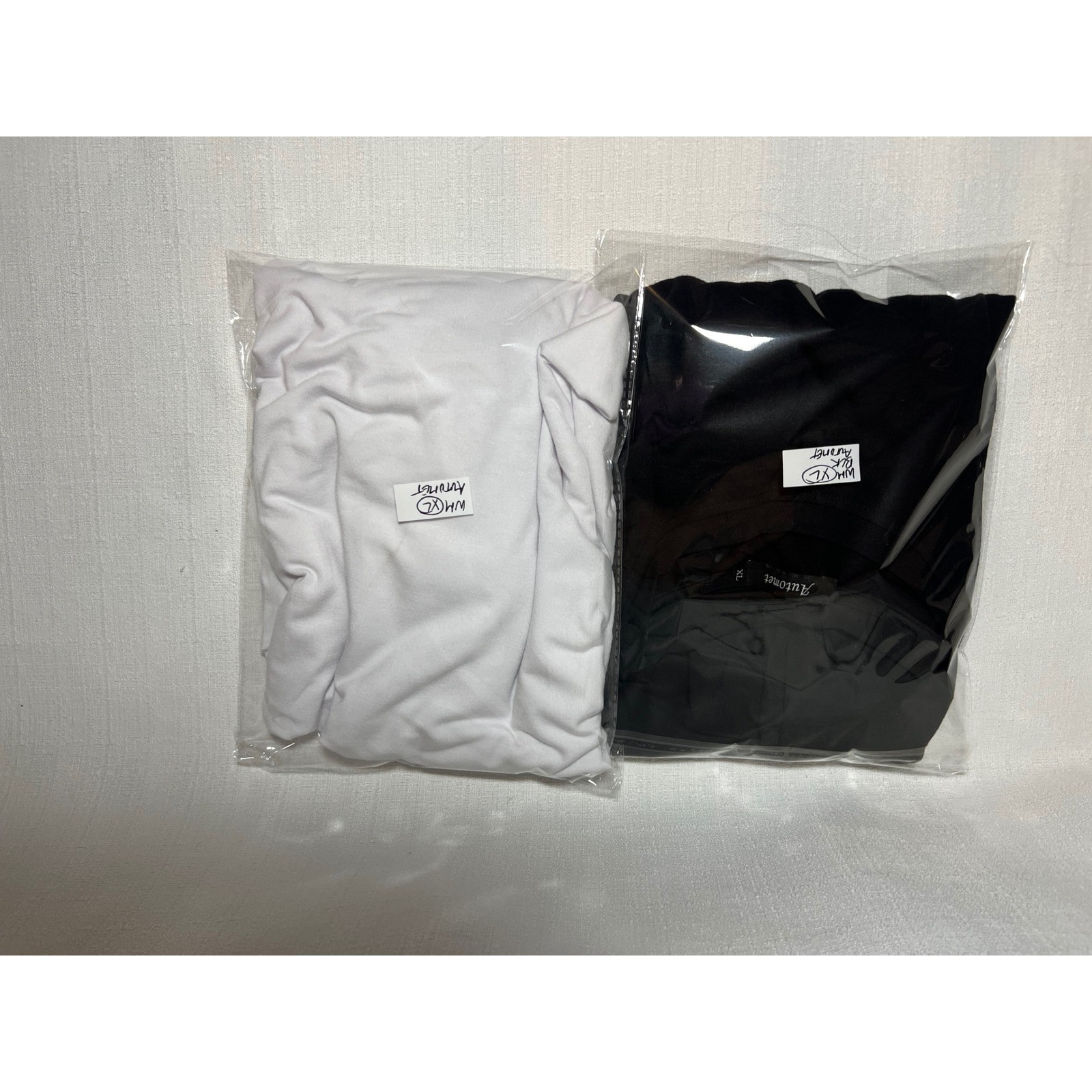 Automet Ruffle Sleeve T-Shirt Set 2 Pack Black White Crew Neck Ruffle Sleeve
