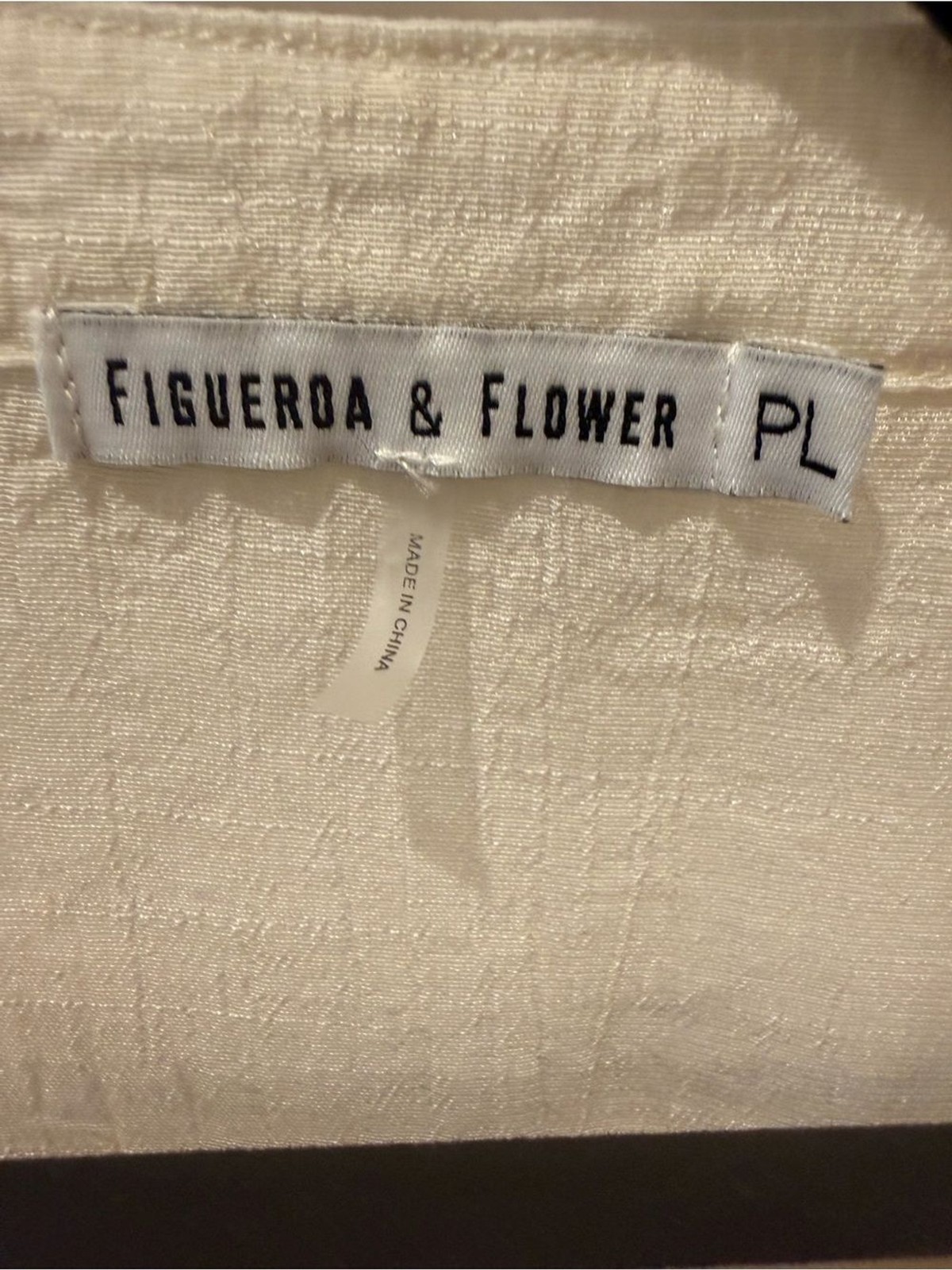 Figueroa & Flower Embroidered Floral Tie Front Blouse White Yellow Size PL