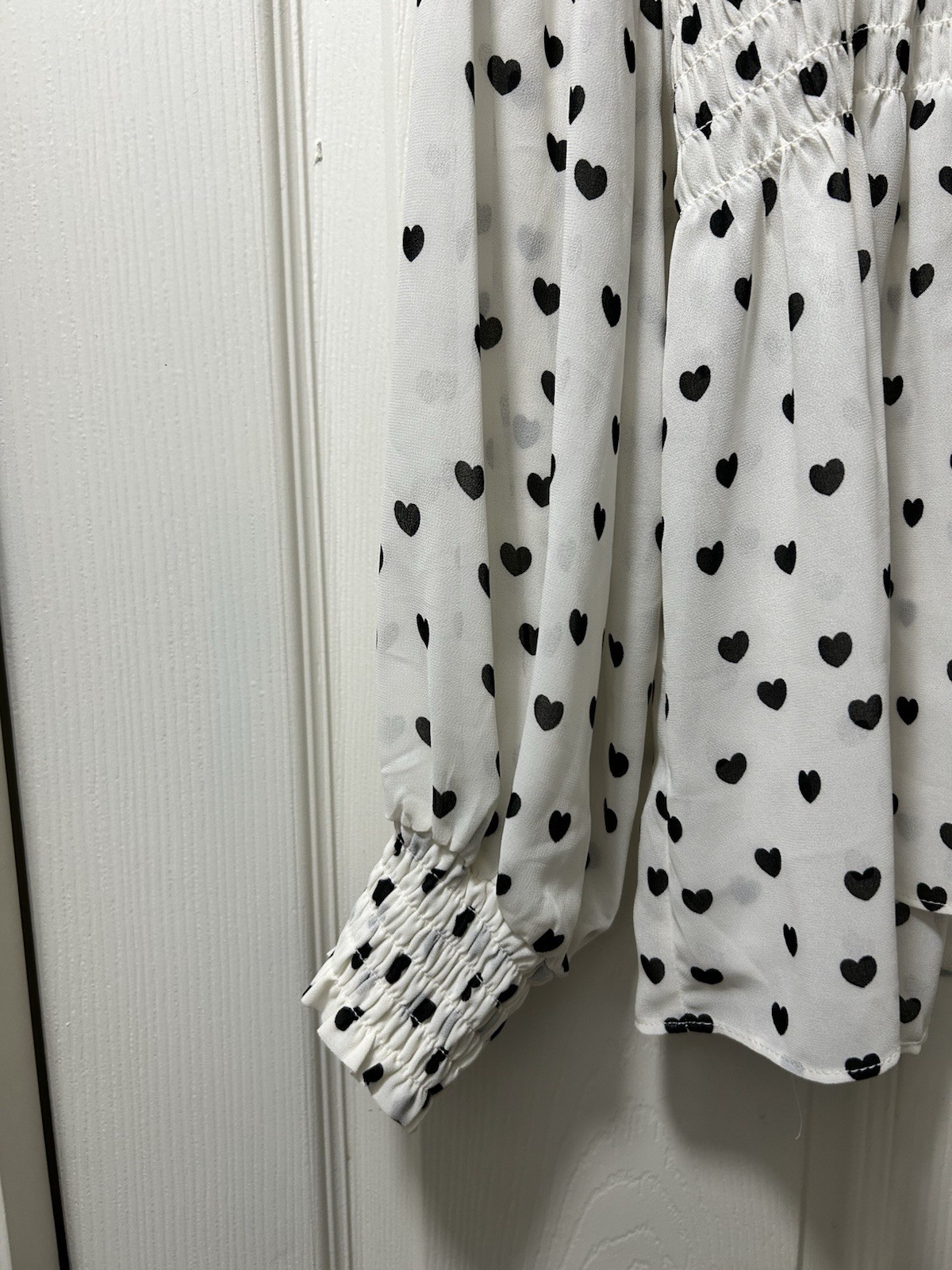 Ladies Rose & Olive Sheer Tunic Large Poka Dot Blouse