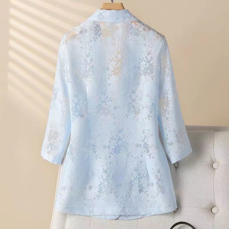Thin Sexy Blazer Summer Sunscreen Slim Fit Hollow Fashion Suit Coat Women Jacket