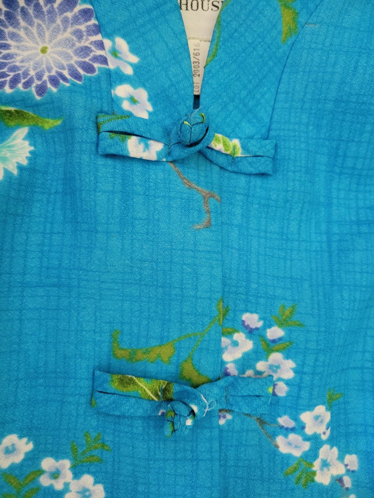 Vintage 1970s Liberty House of Hawaii Mandarin Collar Button Knot Blouse Pants